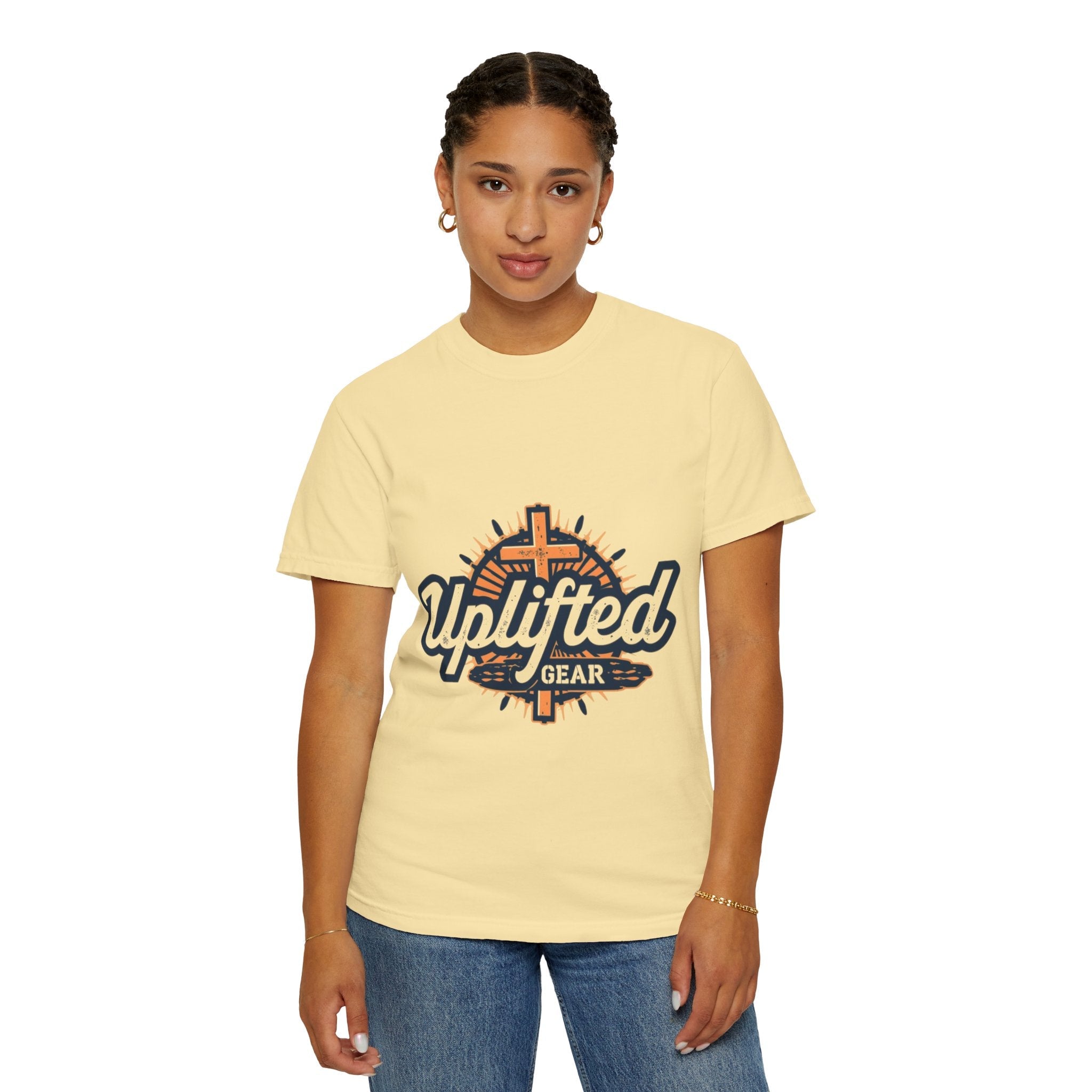 Uplifted Gear Christian T-Shirt – Bold Logo Faith Tee for Inspired Living Printify