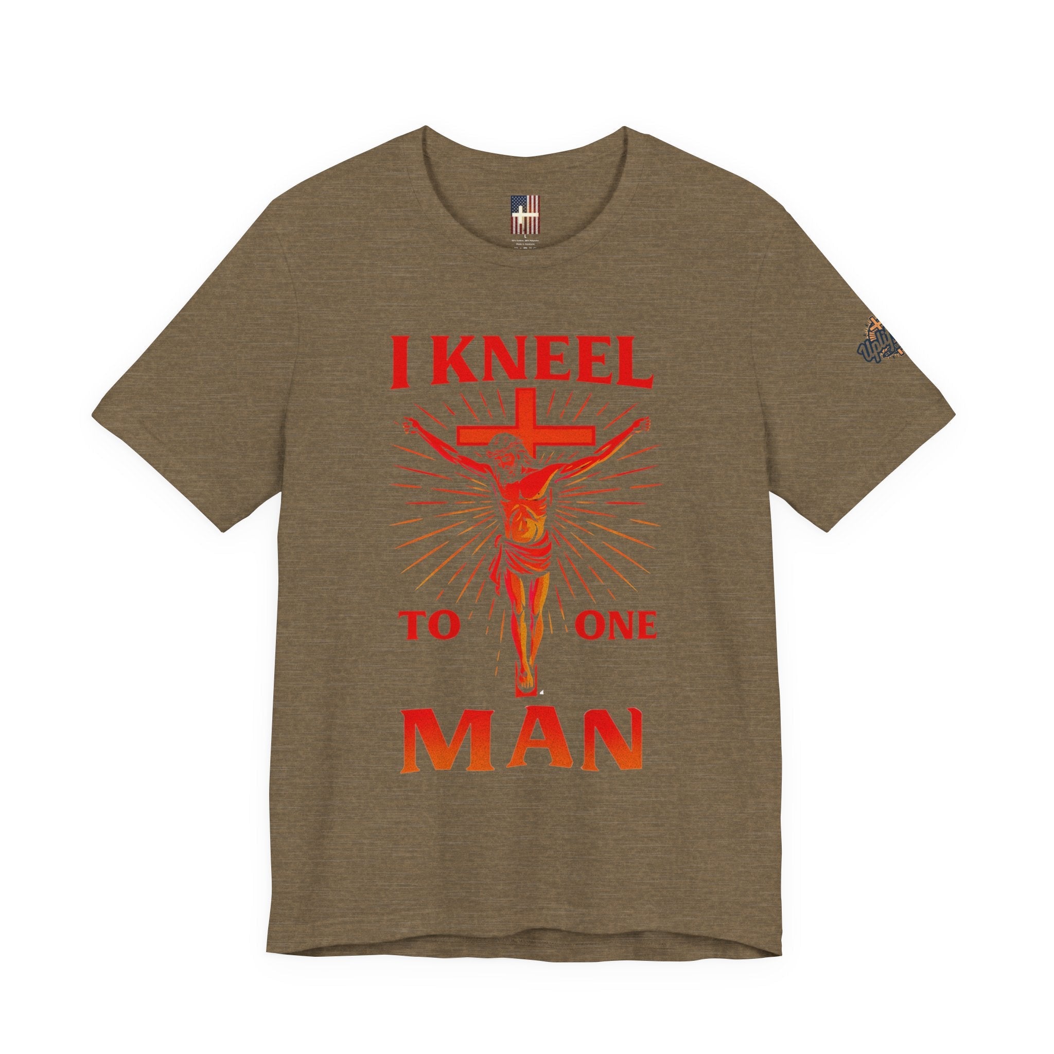 I Kneel to One Man T-shirt – Crucifixion Christian T-shirt for Unashamed Devotion & Bold Faith Printify