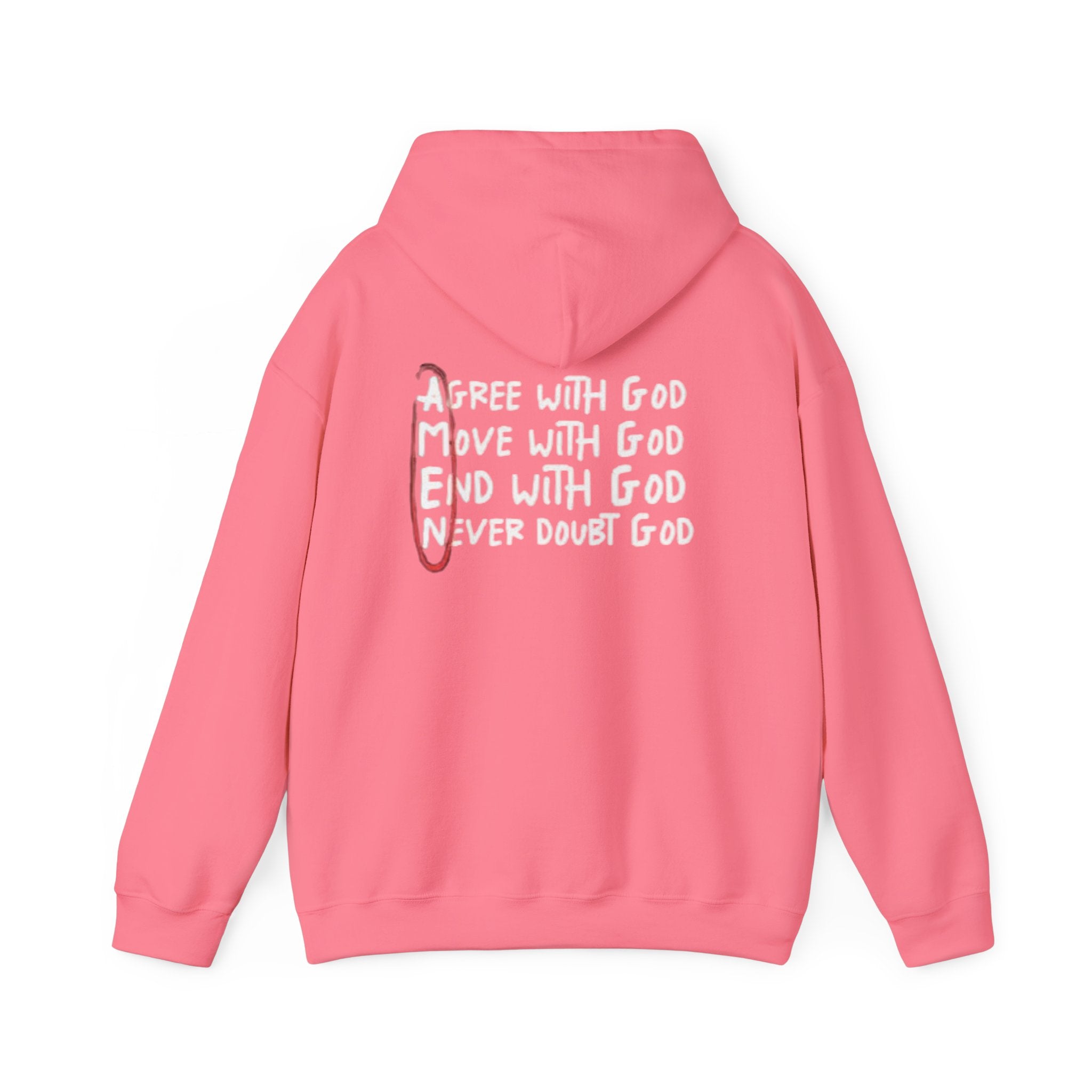 AMEN Acronym Hoodie – Agree with God Move with God End with God Never Doubt God Christian Sweatshirt for Unwavering Faith Printify