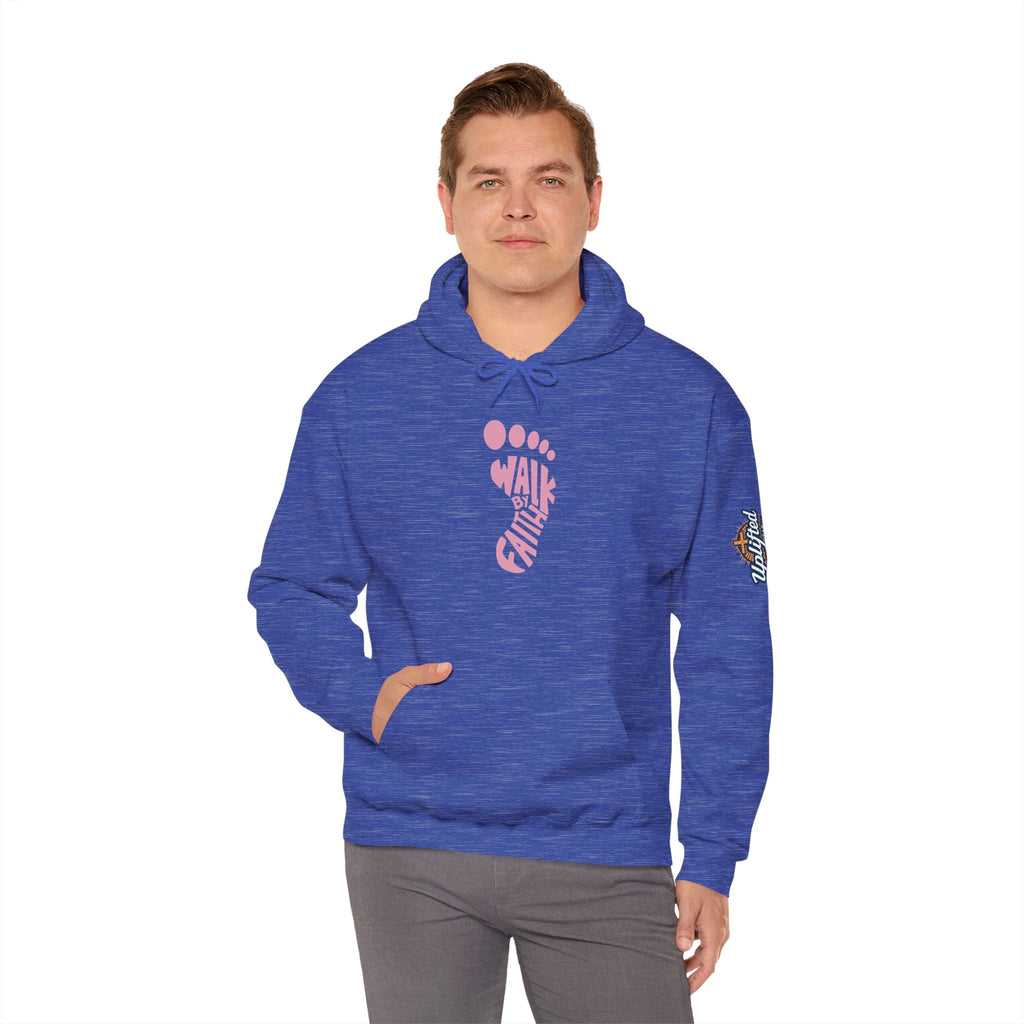 Walk By Faith Footprint Hoodie Printify