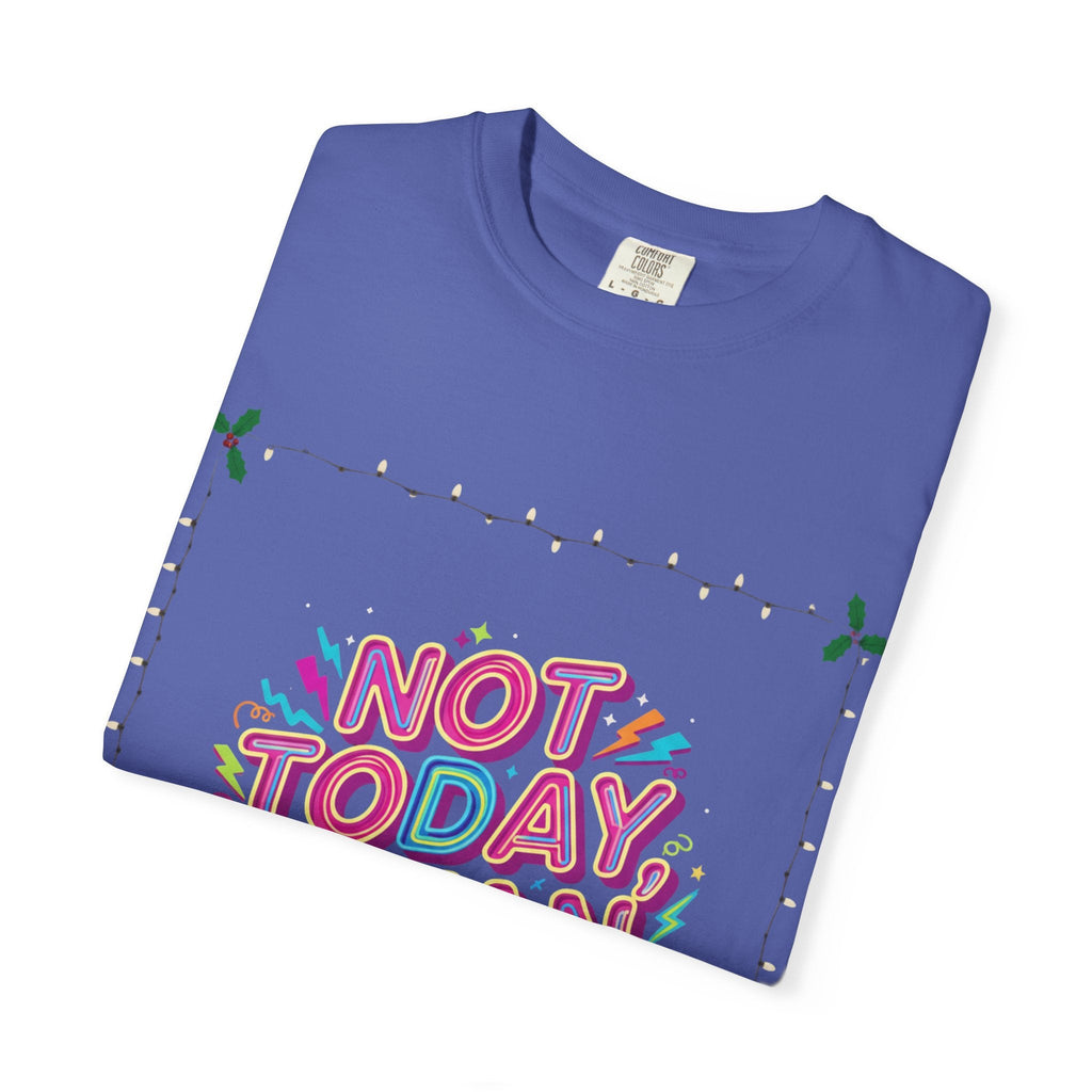 🔥 Not Today, Satan – Retro 90s Christian T-Shirt | Neon Faith Tee | Funky Cartoon Devil | Bold Bible Verse Shirt | Uplifted Gear Printify
