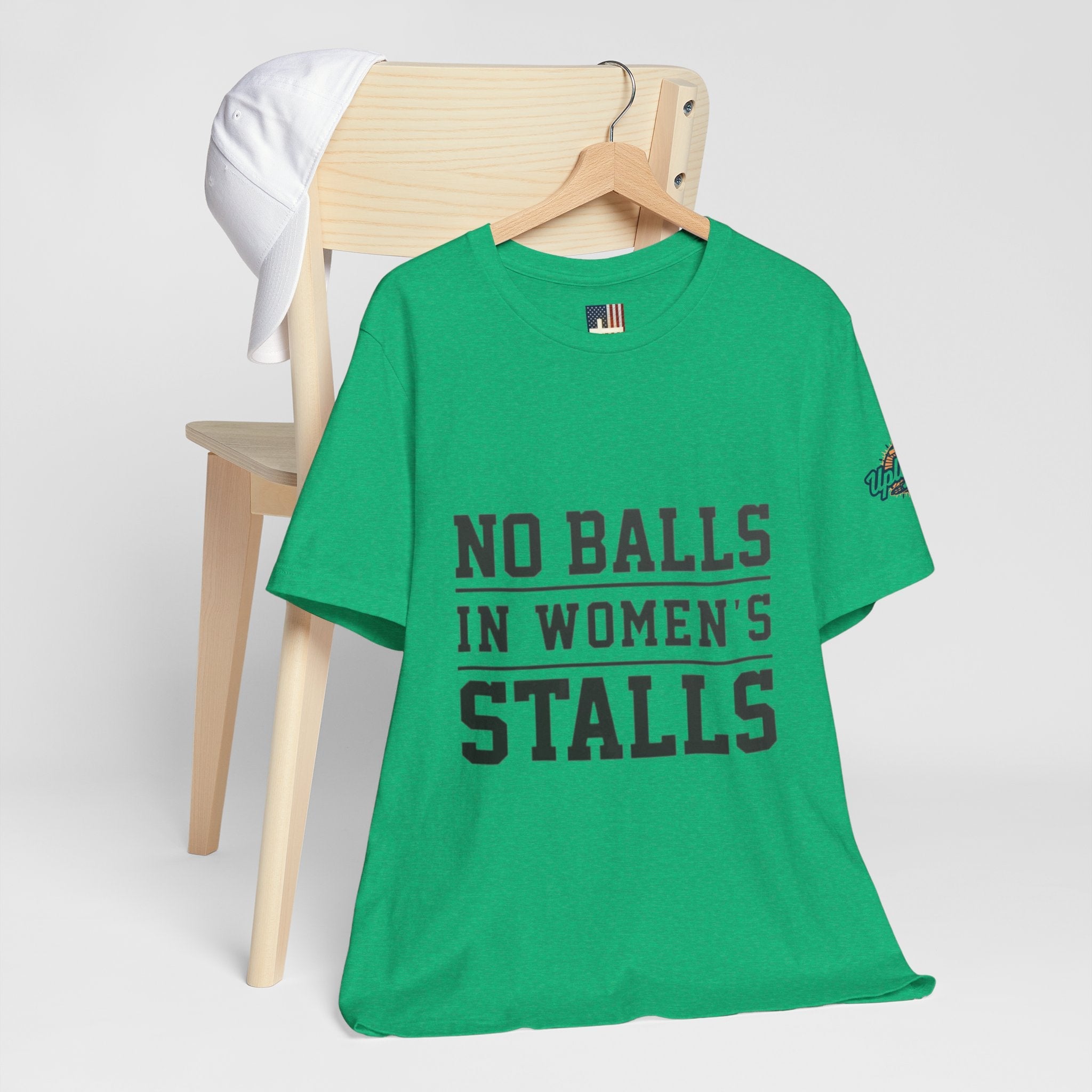 No Balls in Women's Stalls Statement T-Shirt Printify