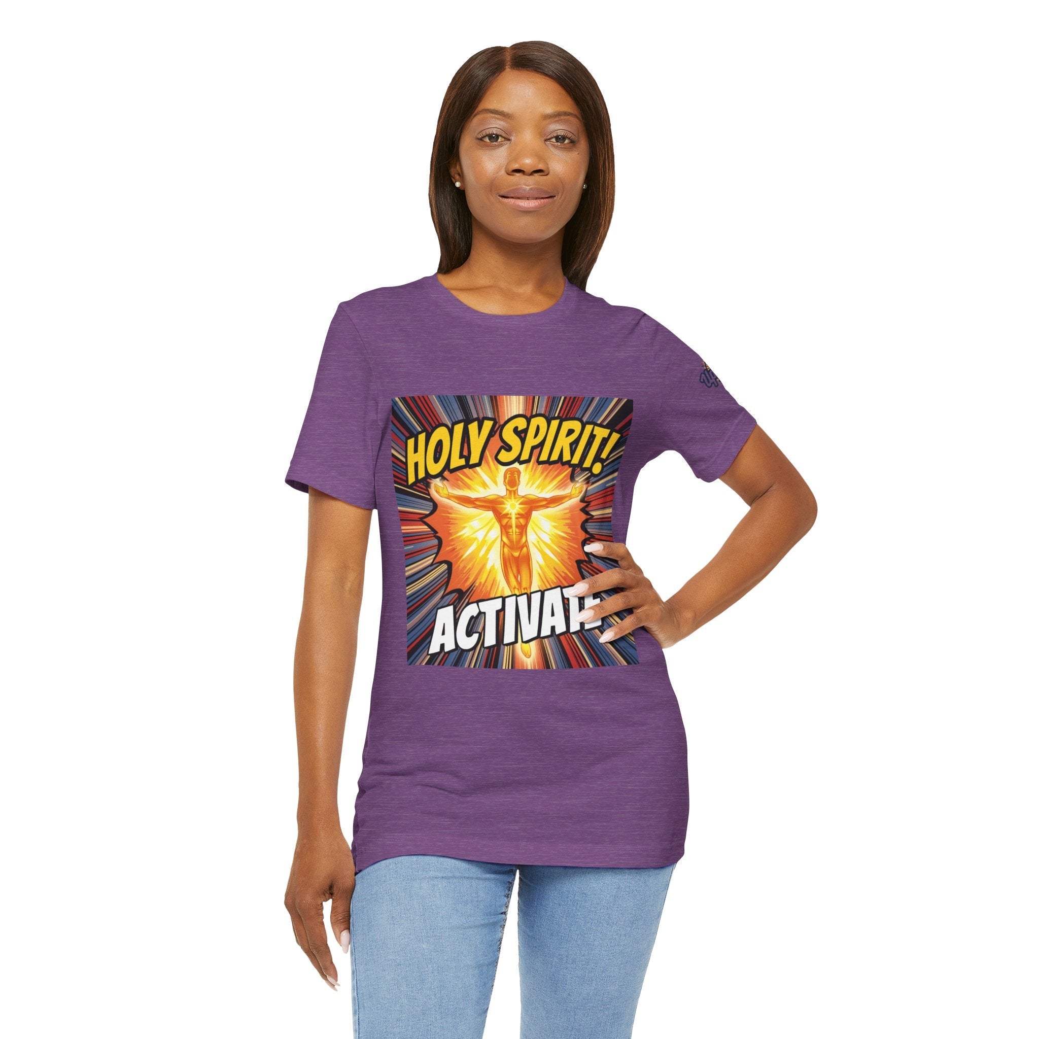 Holy Spirit Activate T-shirt – Superhero Christian T-shirt with Vibrant Power-Up Design for Faith-Fueled Boldness Printify