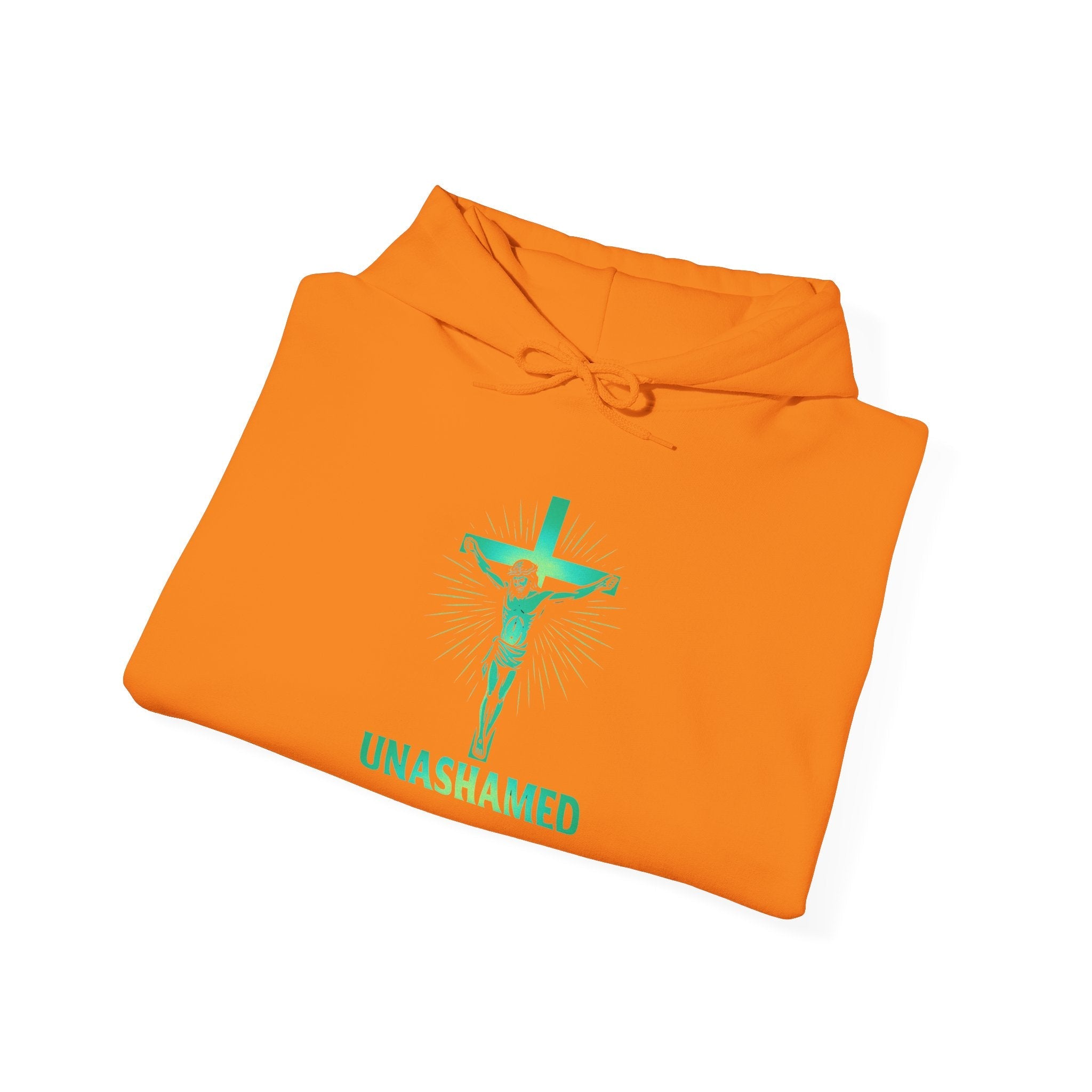Unashamed Hoodie – Romans 1:16 Crucifixion Christian Hoodie for Bold Unwavering Faith Printify