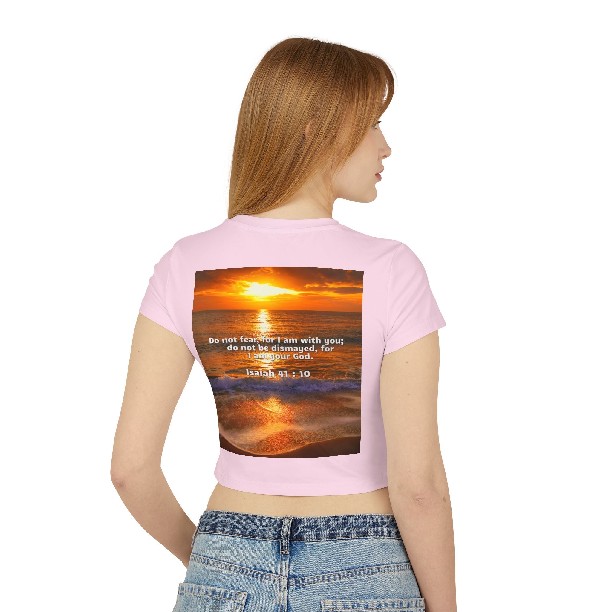 Women's Baby Tee - Isaiah 41:10 Bible Verse Religious Design Printify