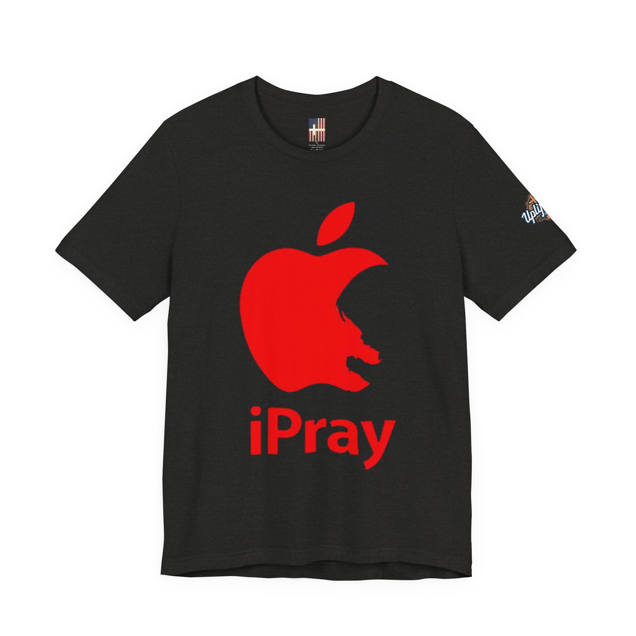 iPray Red Apple Christian T-Shirt — Faith Graphic Tee Printify