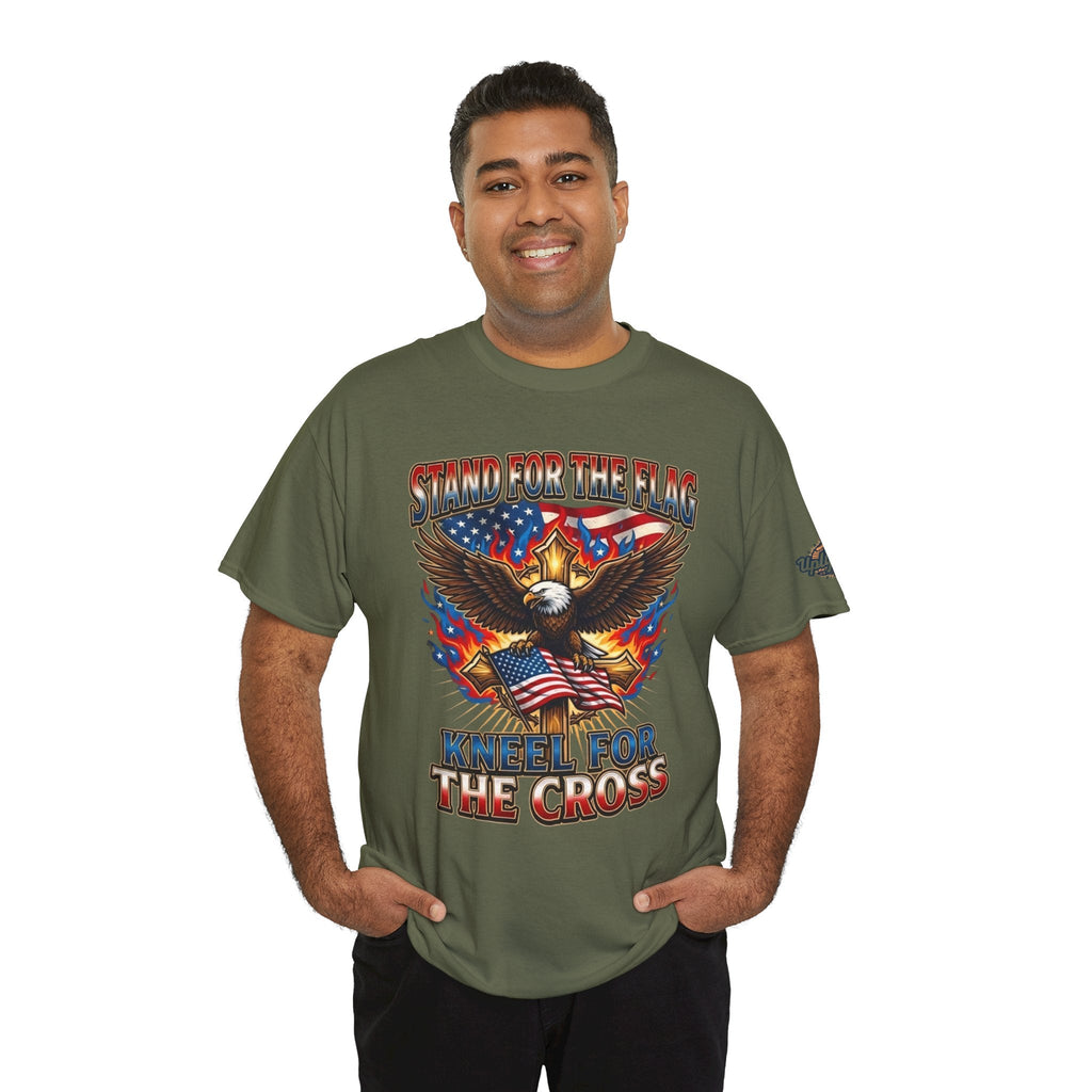Stand for the Flag Kneel for the Cross T-shirt | Patriotic Eagle T-shirt Printify