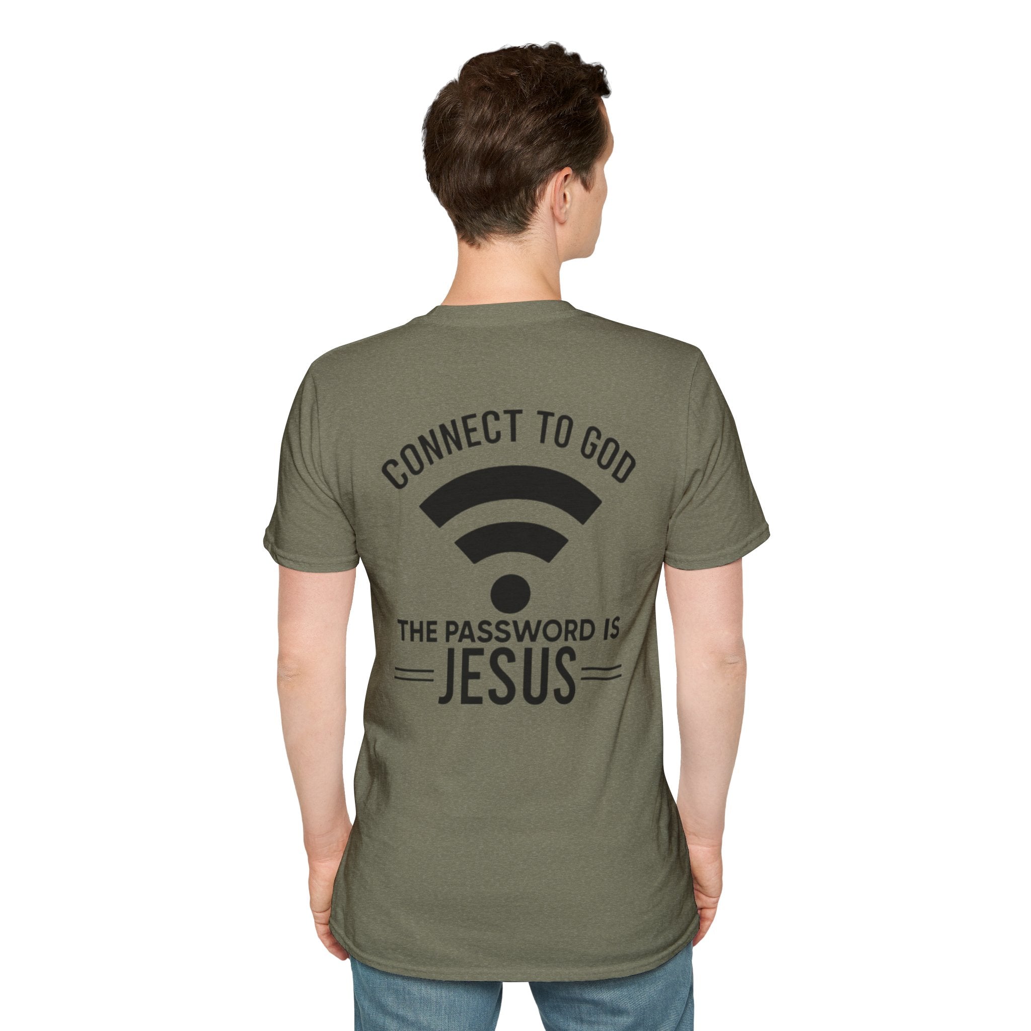 Connect to God T-shirt - WIFI Password is Jesus - Funny Christian Faith T-shirt Printify