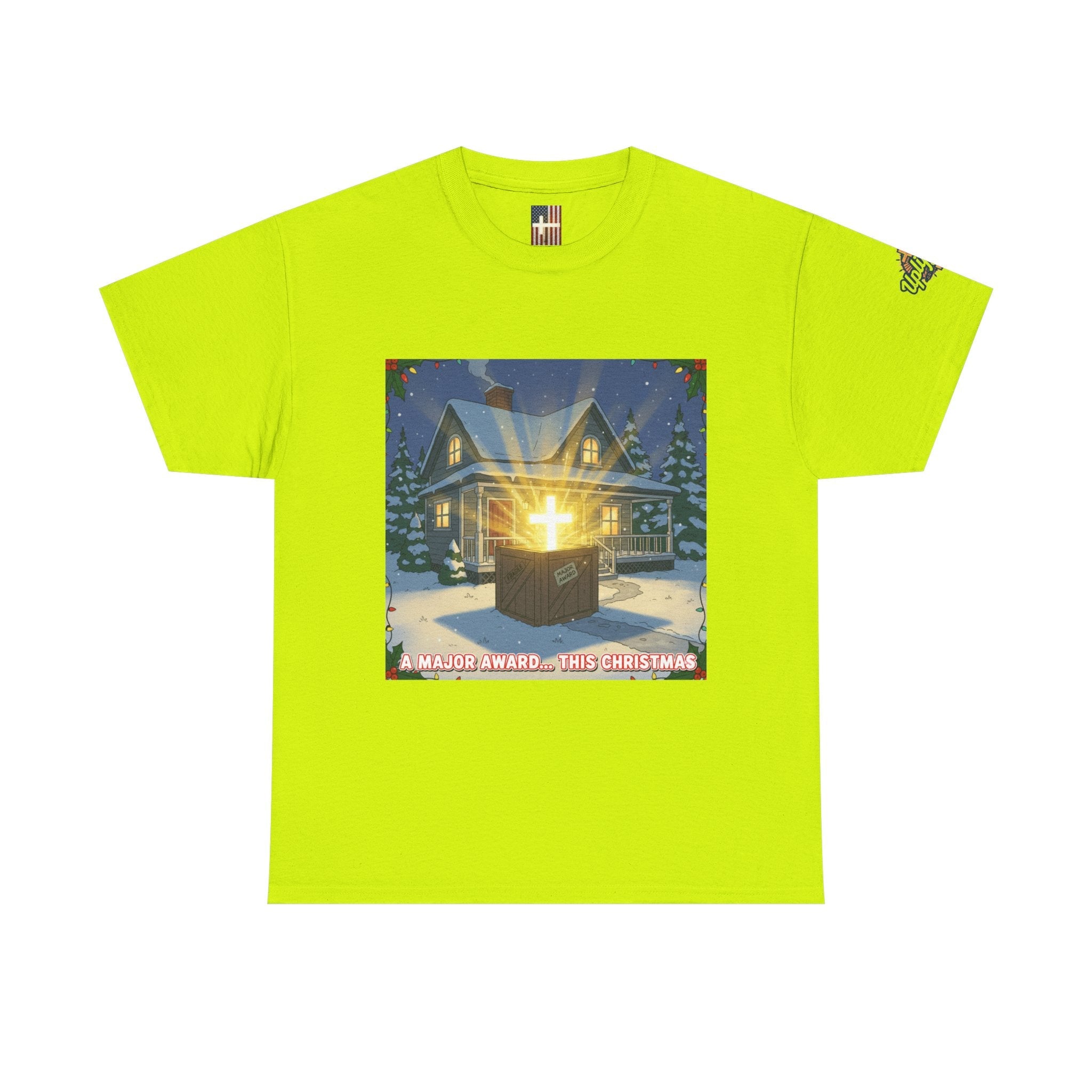 A Major Award This Christmas T-shirt – Fragile Leg Lamp Parody Cross Unboxing Christian T-shirt for Hilarious Faith & Holiday Glow Printify