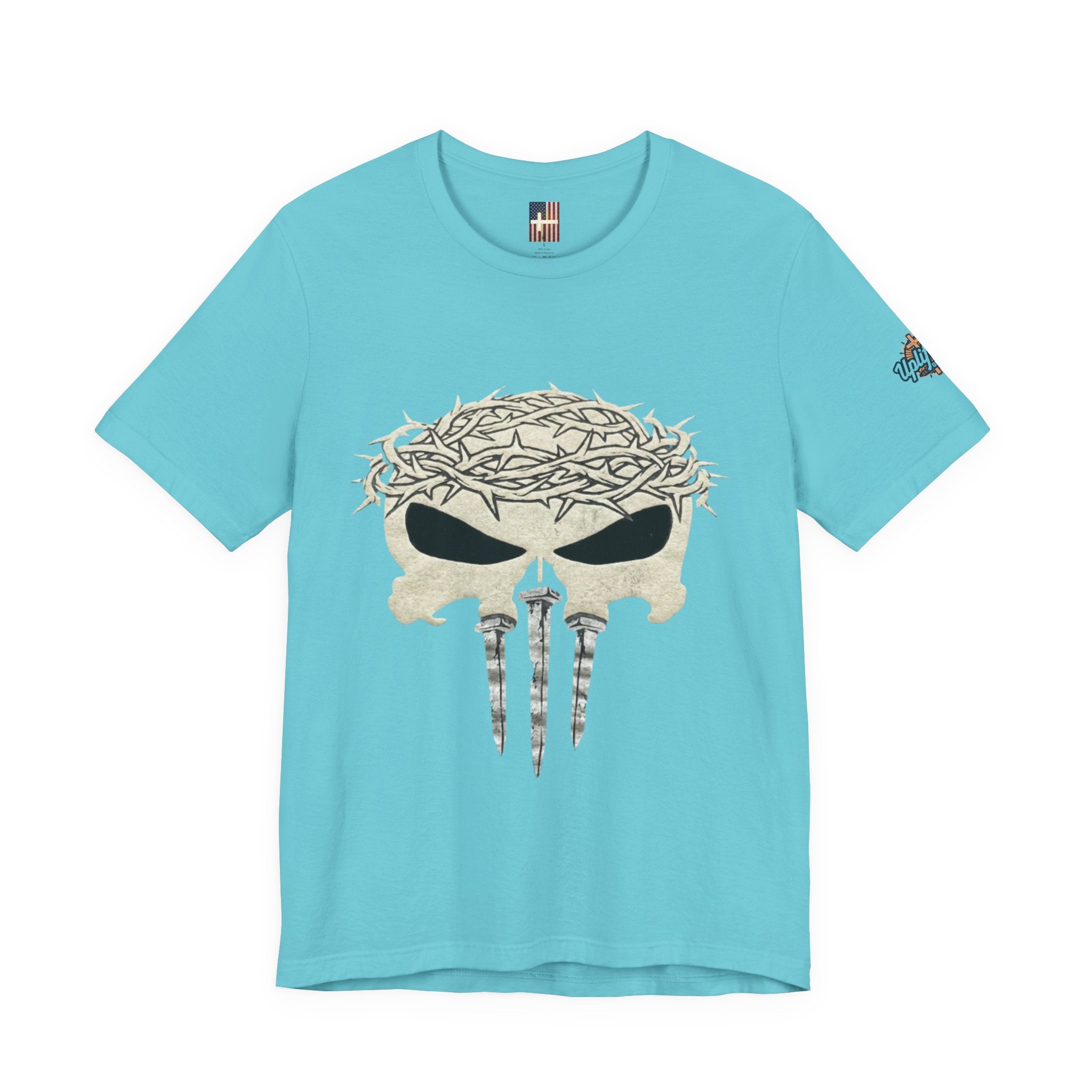 Christian Skull T-shirt - Crown of Thorns & Nails - Warrior Faith T-shirt Printify