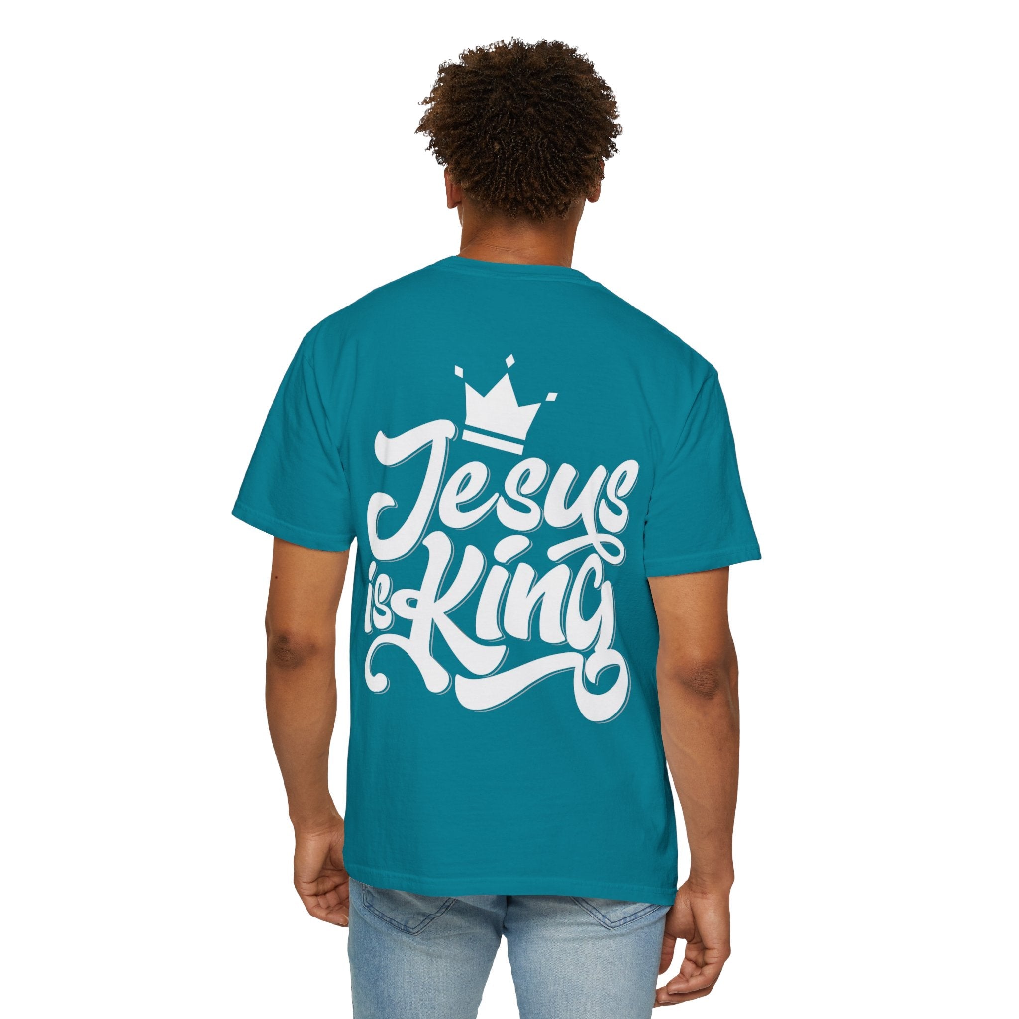 Jesus is King T-Shirt – Bold Christian Faith Tee with Crown & Cross for Eternal Reign Printify