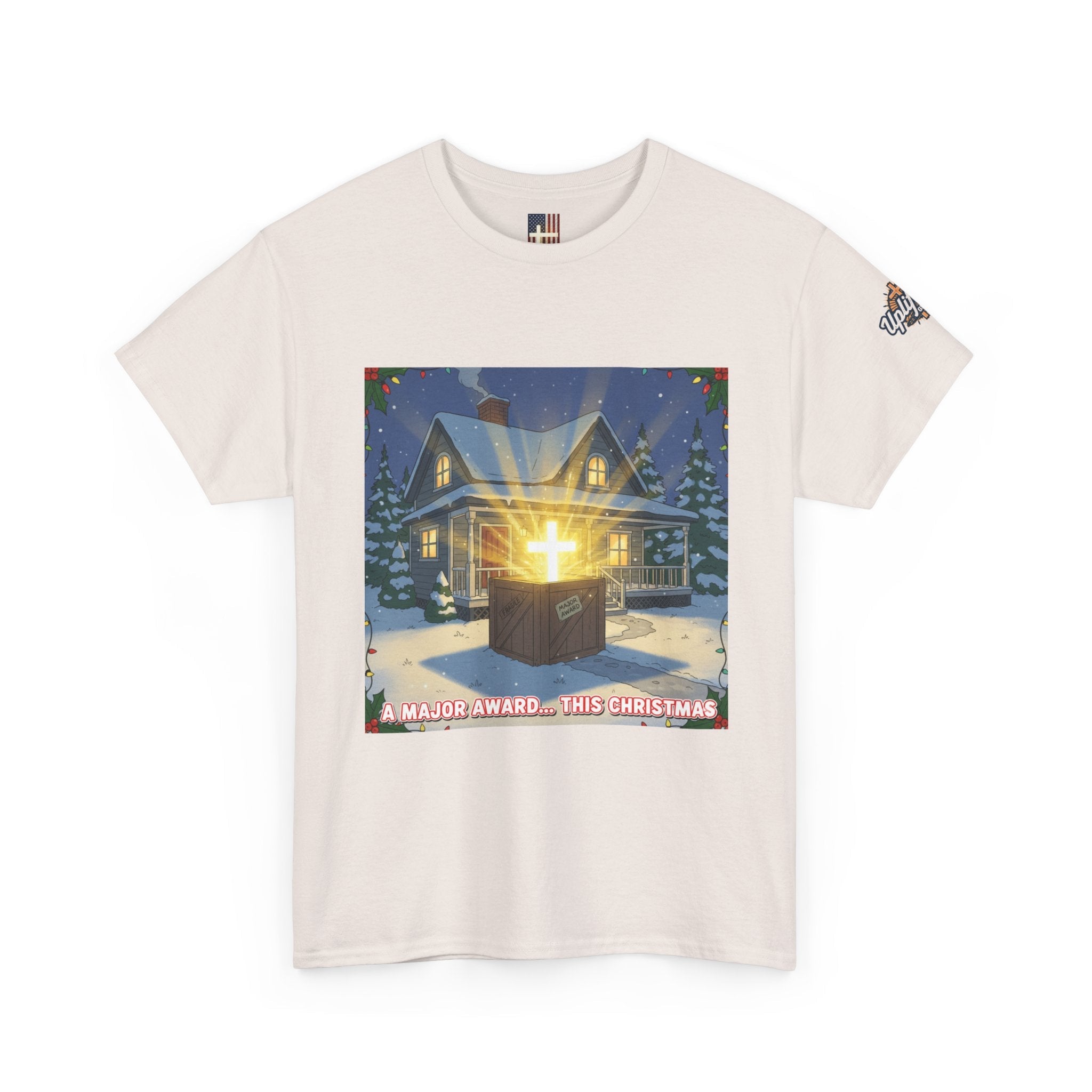 A Major Award This Christmas T-shirt – Fragile Leg Lamp Parody Cross Unboxing Christian T-shirt for Hilarious Faith & Holiday Glow Printify