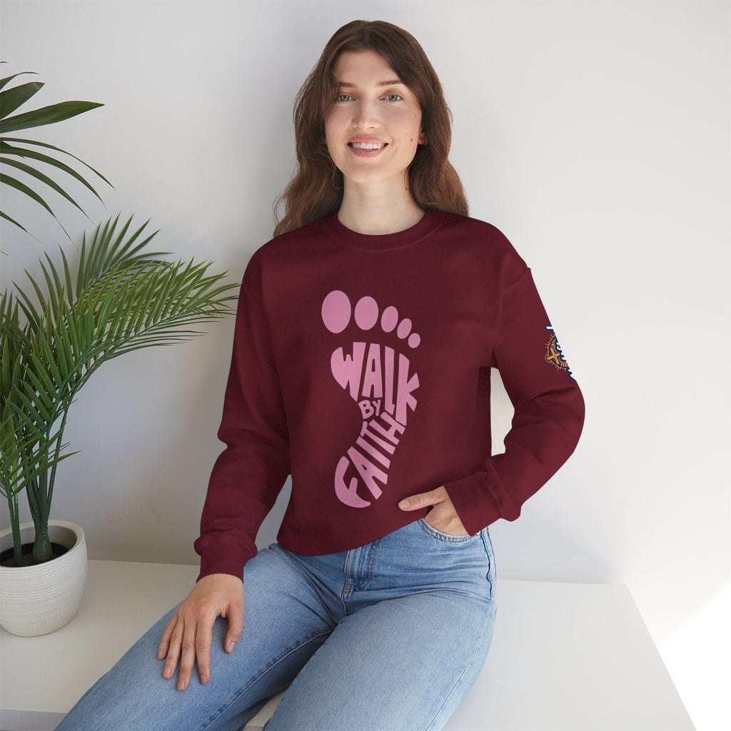 Walk By Faith Footprint Sweatshirt Printify