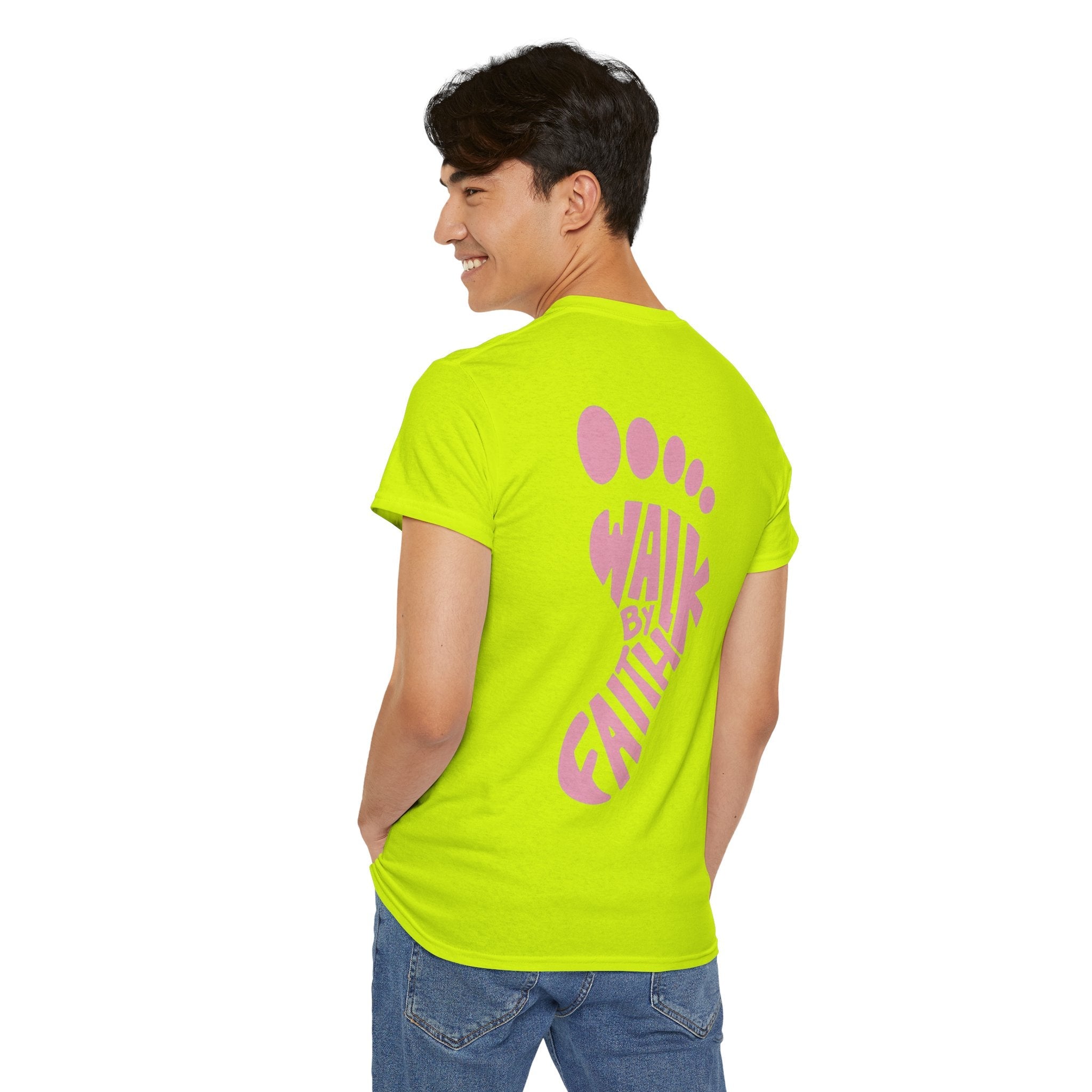 Walk By Faith Footprint T-Shirt Printify