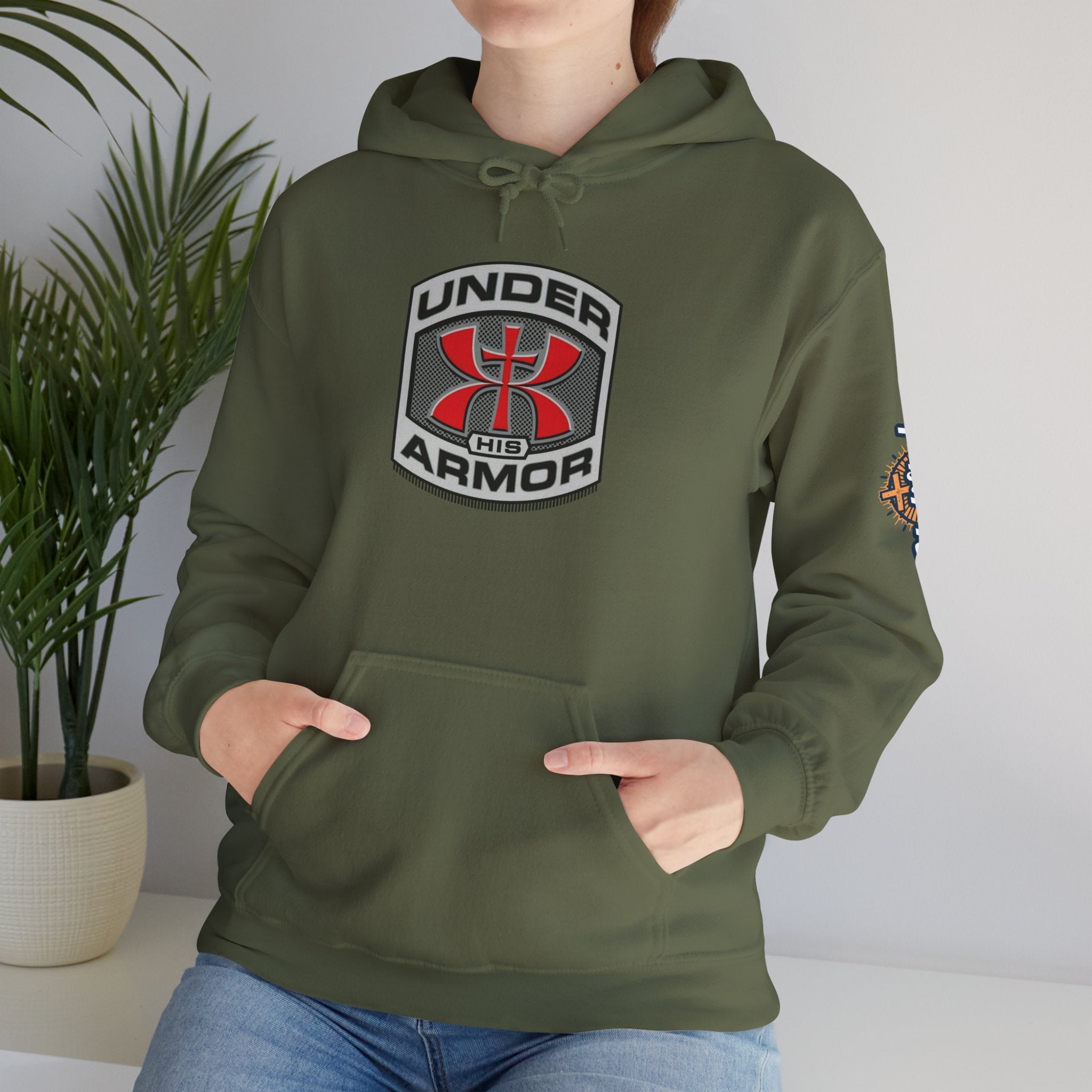 Under Armor Logo Hoodie — Black Athletic Pullover Printify