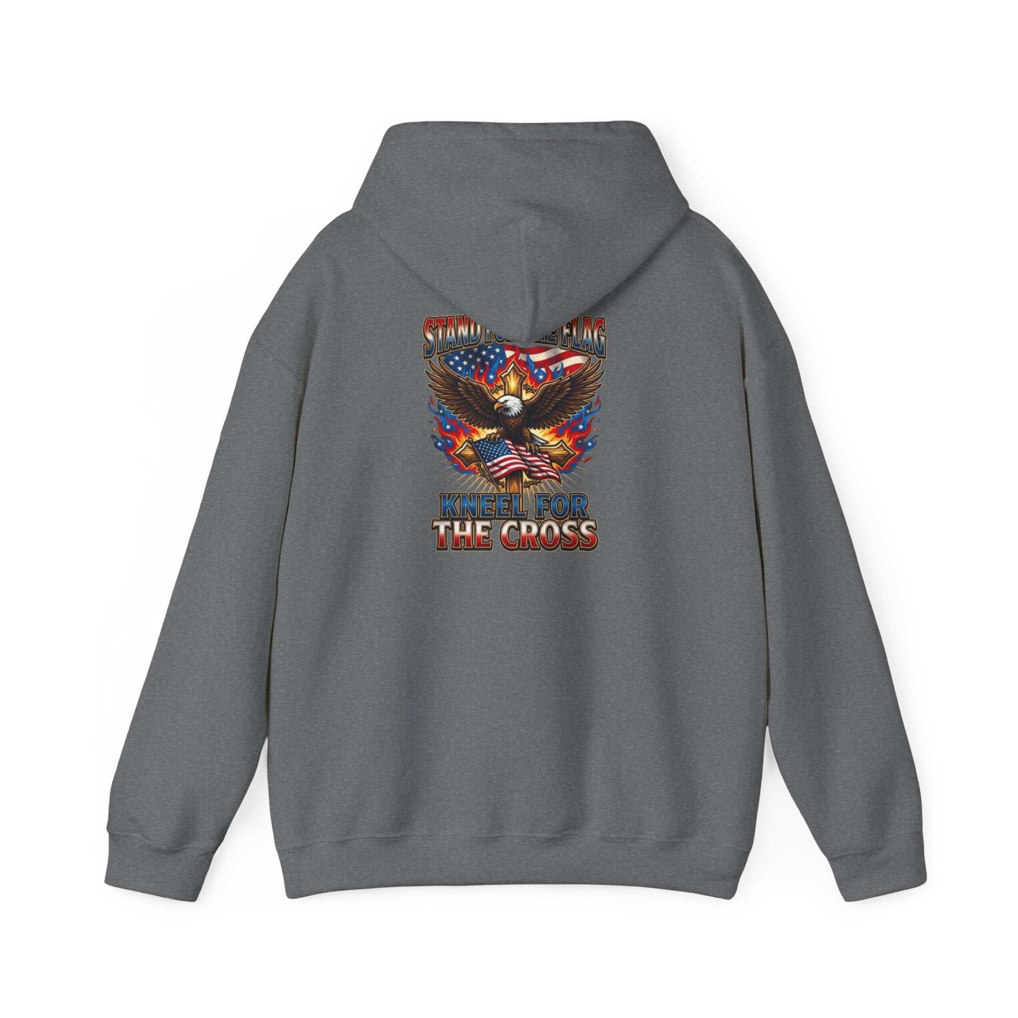 Stand for the Flag Kneel for the Cross Hoodie | Patriotic Eagle Hoodie Printify