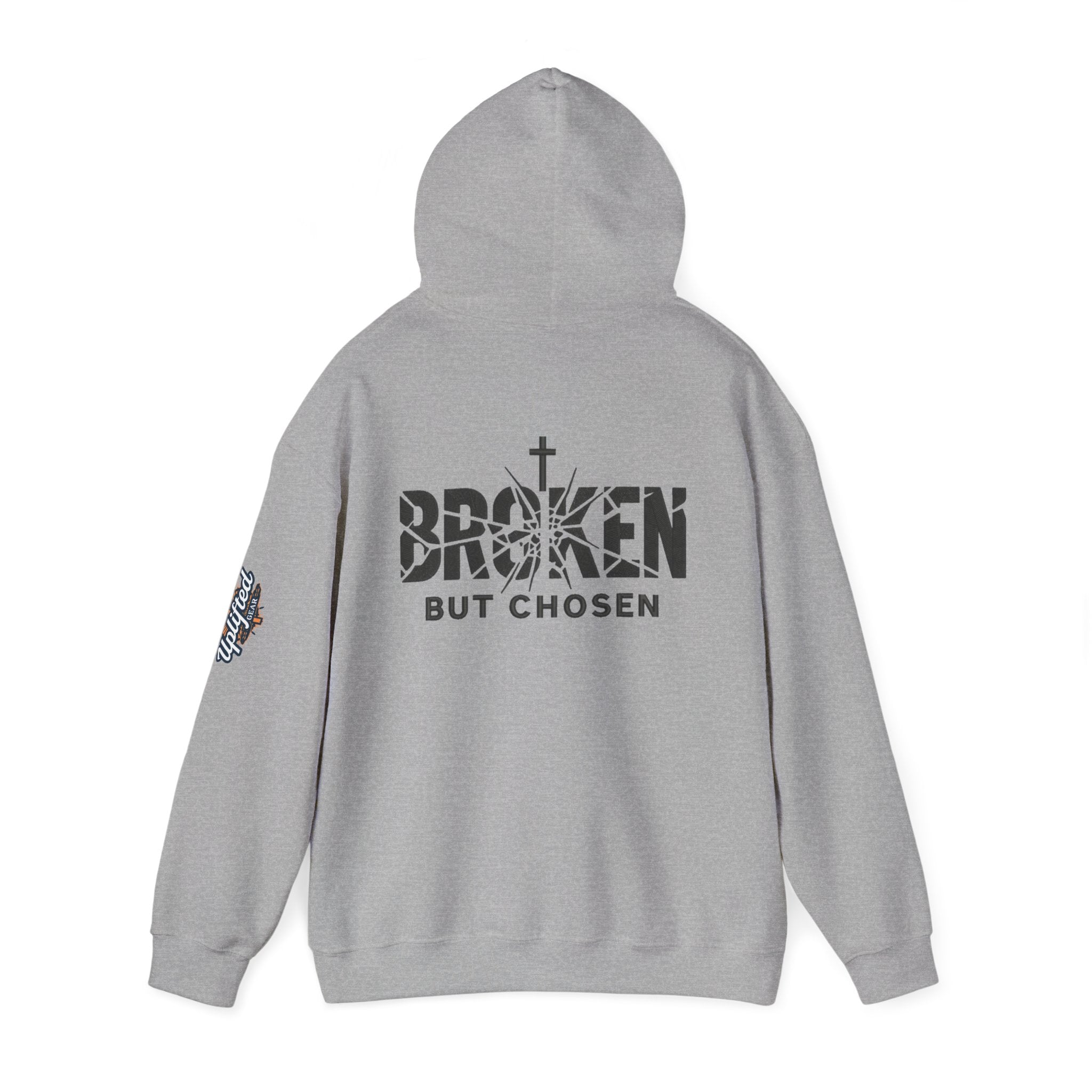 Broken But Chosen Hoodie — Christian Faith Graphic Sweatshirt Printify