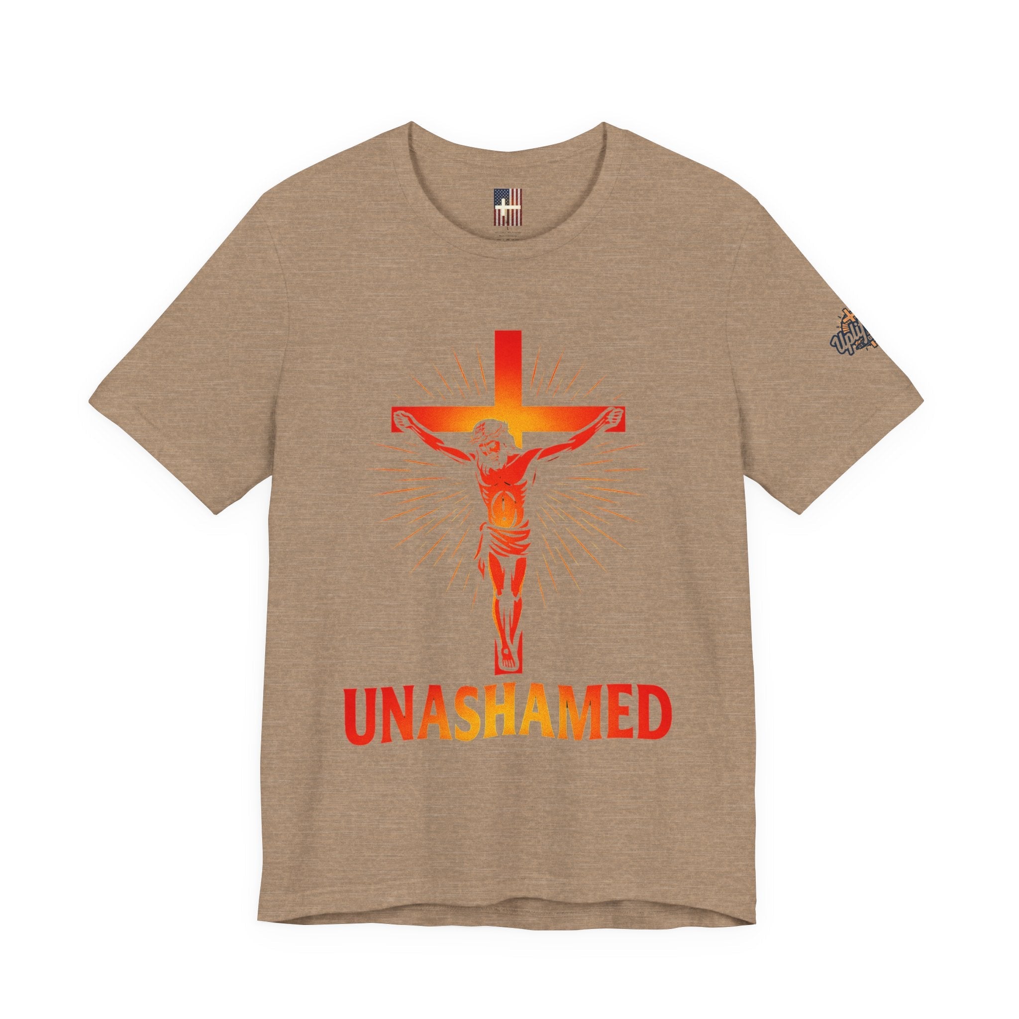 Unashamed T-shirt – Romans 1:16 Crucifixion Christian t-shirt for Bold Unwavering Faith Printify