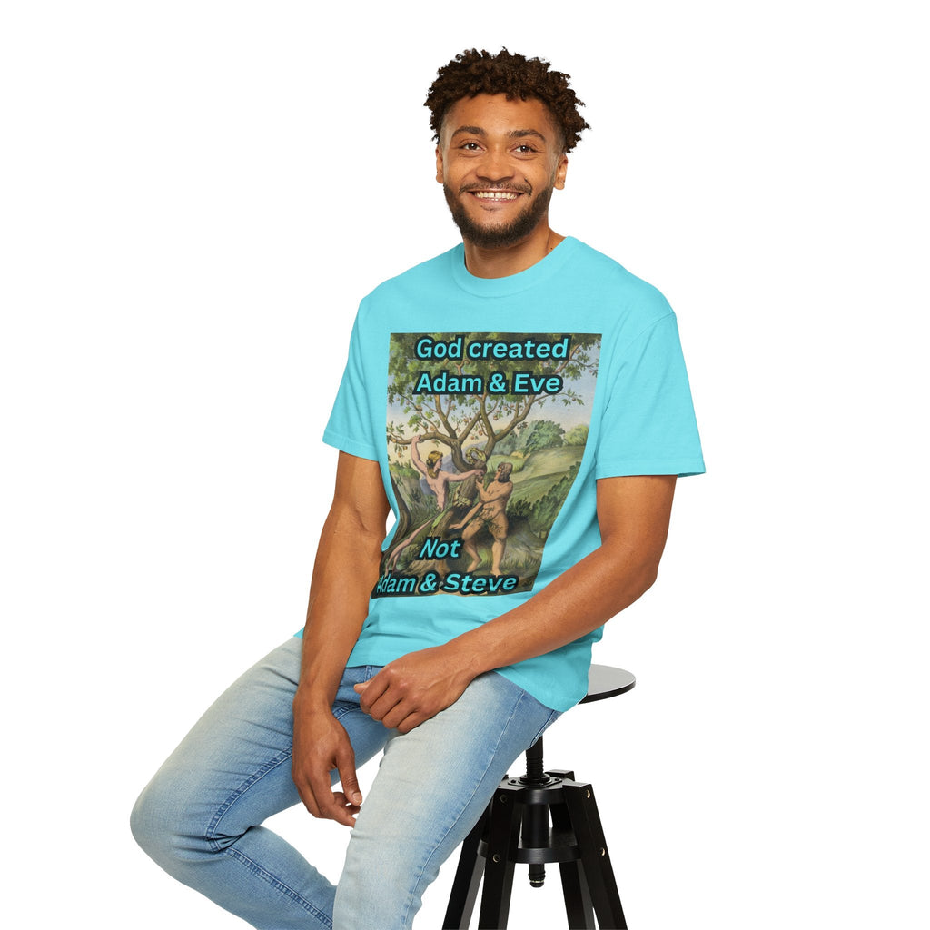 God Created Adam and Eve T-Shirt – Biblical Truth Christian Tee for Bold Faith Printify