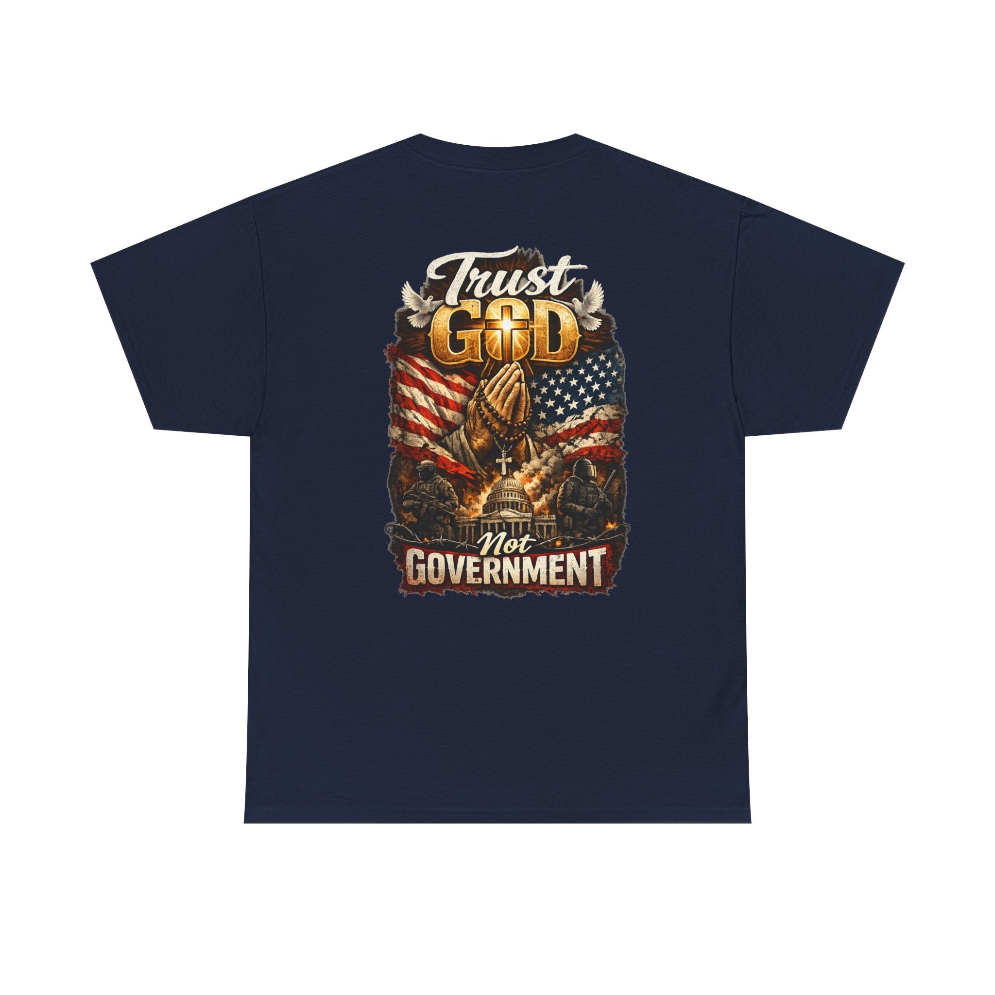 Trust God Not Government T-Shirt — Vintage Patriotic Christian Tee Printify