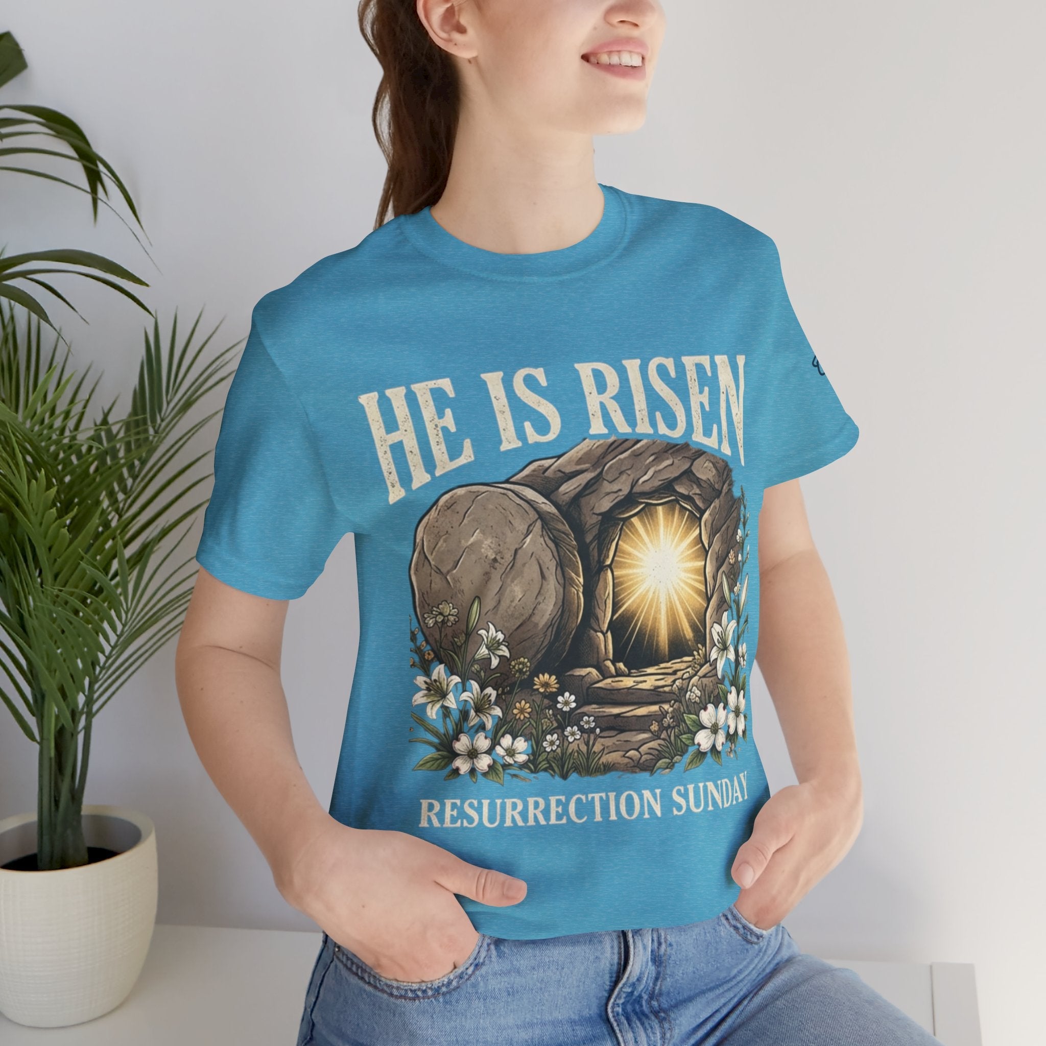 He Is Risen T-Shirt — Jesus Christ Resurrection Easter Tee Printify
