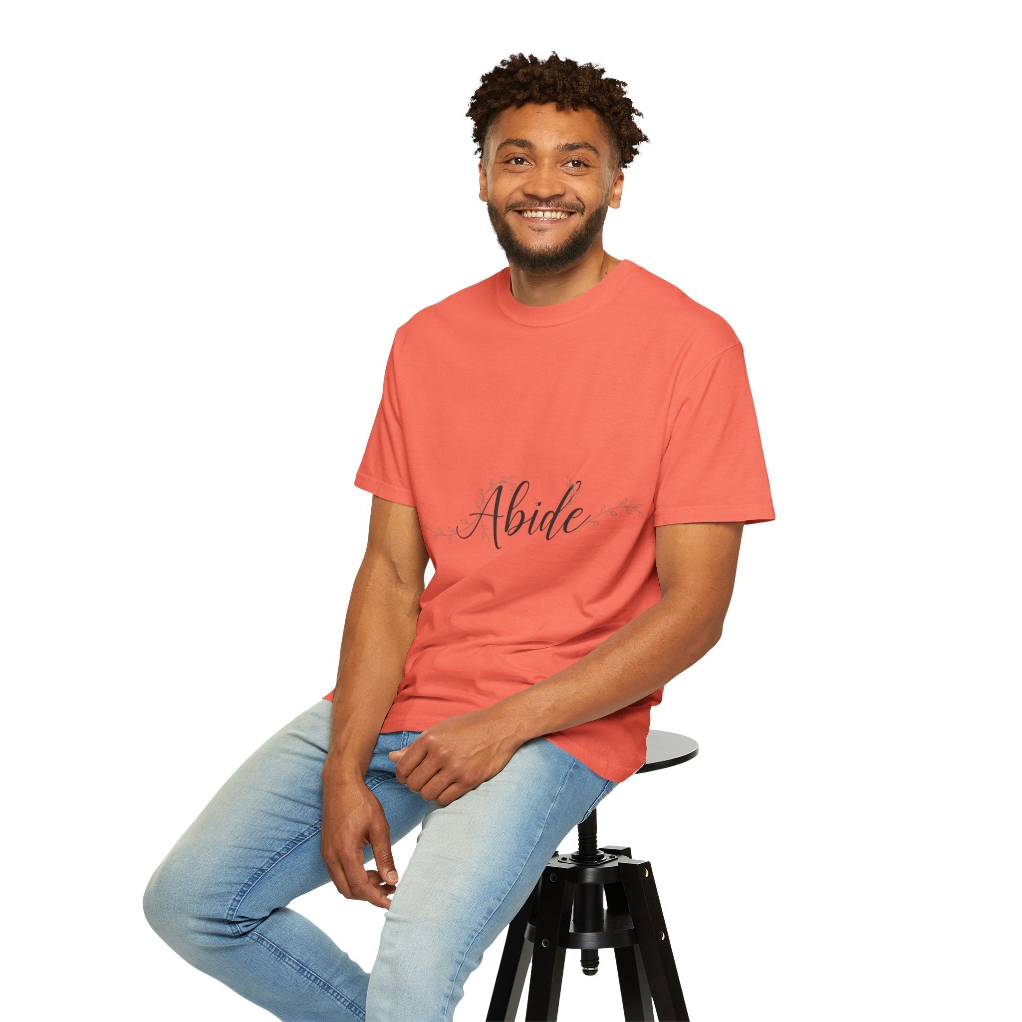 Abide in the Lord T-Shirt – Vine Design Christian Tee for Faithful Hearts Printify