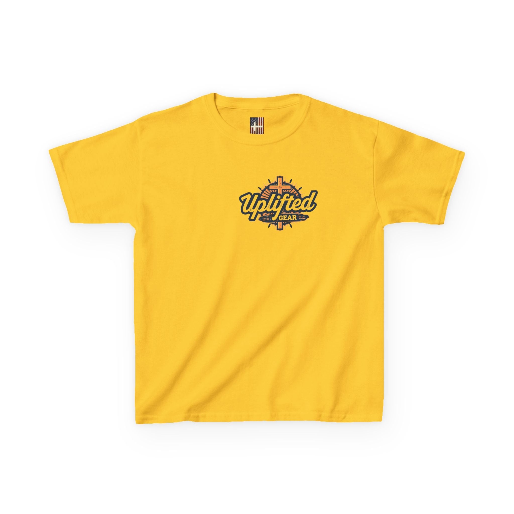 ✨ Chosen. Loved. Redeemed. – Elegant Christian Kids T-Shirt | Gold Foil Faith Tee | Subtle Cross & Heart Design | Inspirational Bible Verse Apparel by Uplifted Gear Printify
