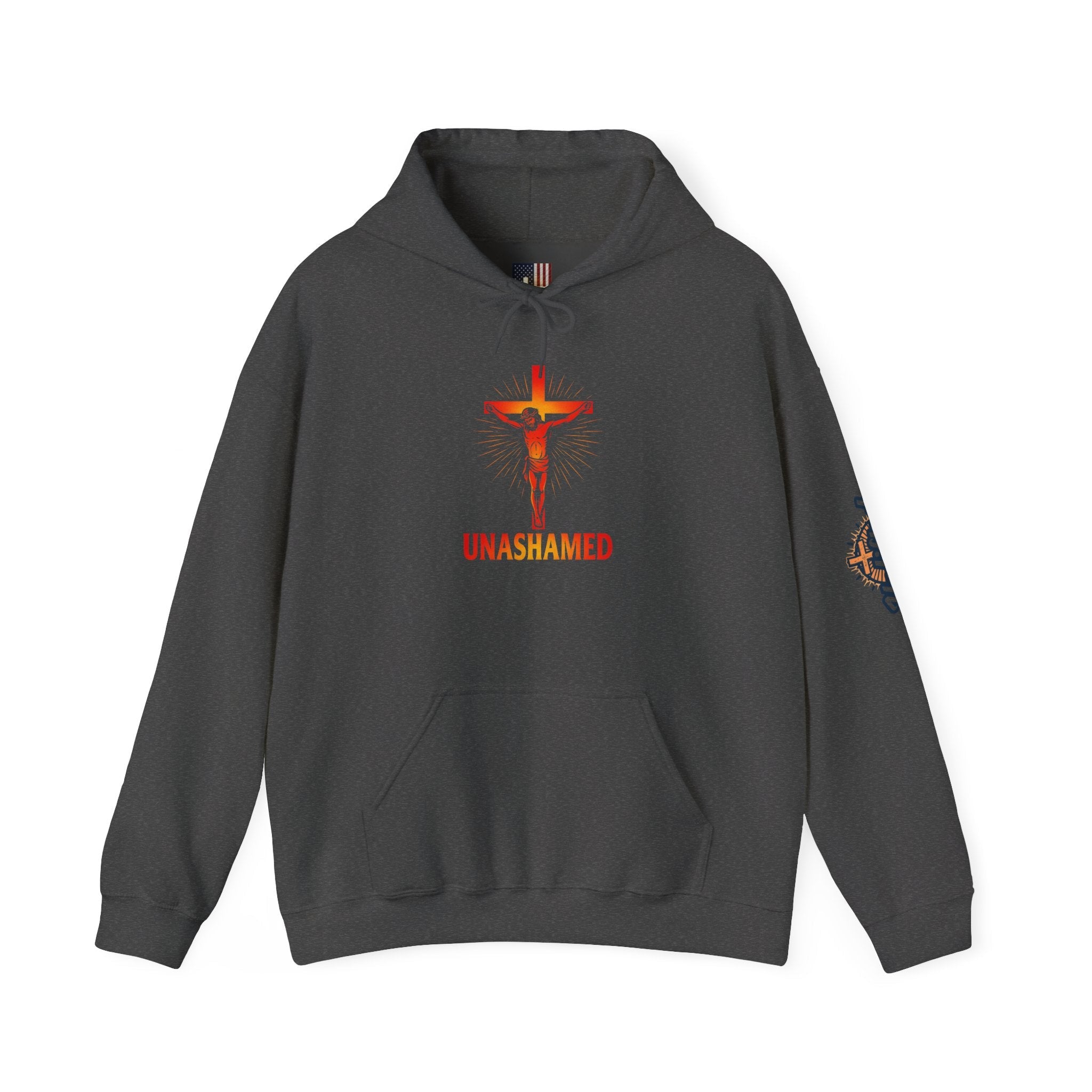 Unashamed Hoodie – Romans 1:16 Crucifixion Christian Sweatshirt for Bold Unwavering Faith Printify