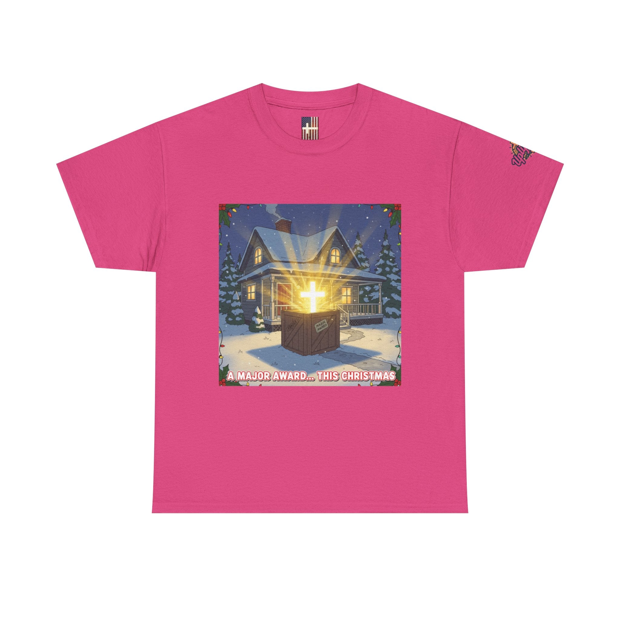 A Major Award This Christmas T-shirt – Fragile Leg Lamp Parody Cross Unboxing Christian T-shirt for Hilarious Faith & Holiday Glow Printify