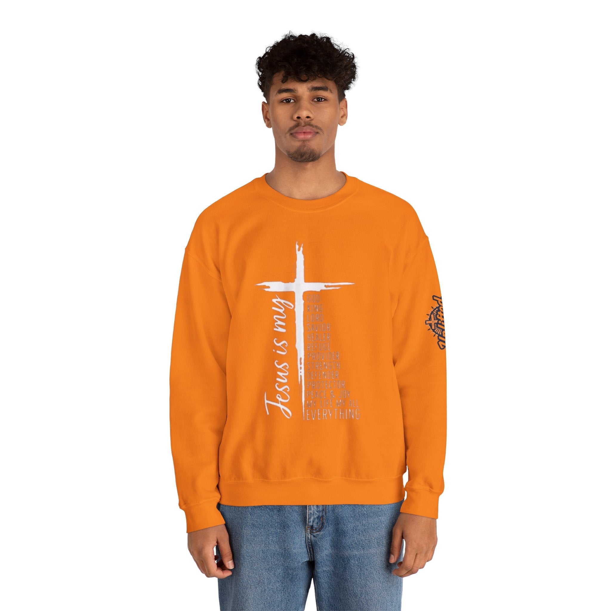 Jesus Is My Everything Sweatshirt – Cross List God King Lord Savior Christian Sweatshirt for Total Surrender Faith Printify