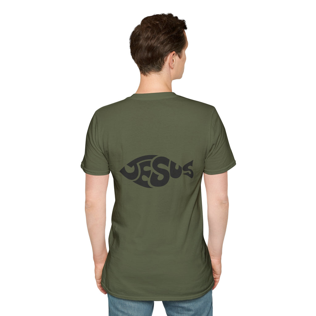 Ichthus Jesus Fish T-shirt - Jesus Word Art - Christian Faith Symbol T-shirt
