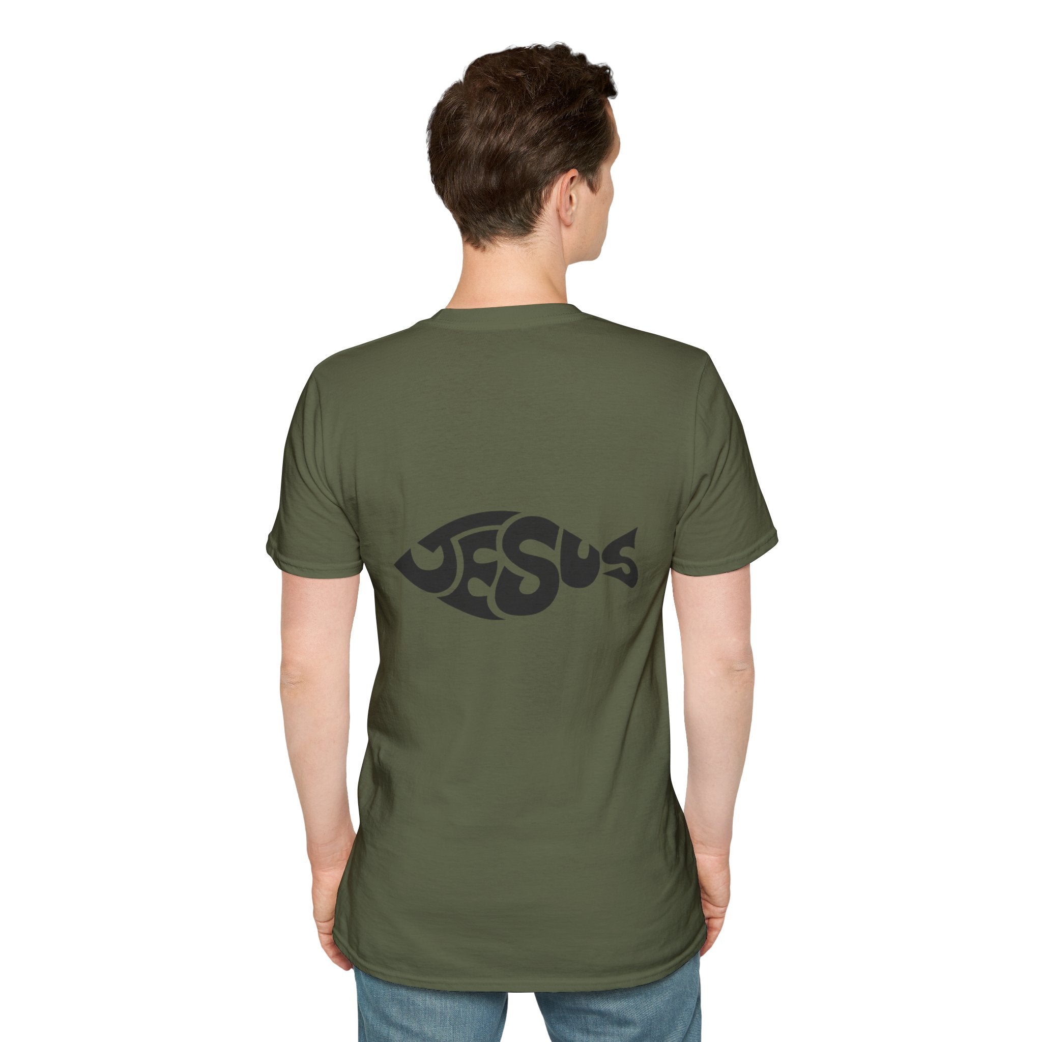 Ichthus Jesus Fish T-shirt - Jesus Word Art - Christian Faith Symbol T-shirt