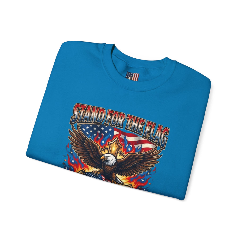 Stand for the Flag Kneel for the Cross Sweatshirt | Patriotic Eagle Sweatshirt Printify