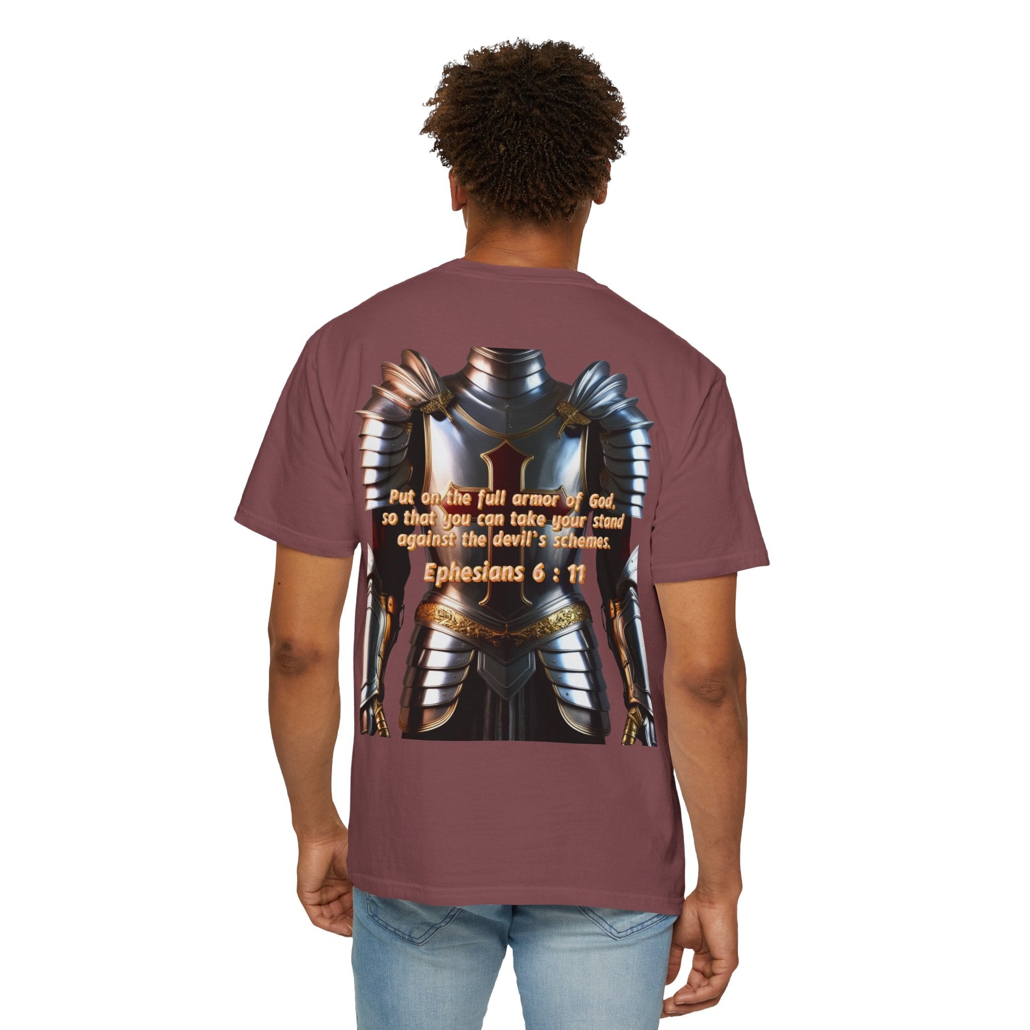 Religious Graphic Armor Of God Design - Unisex Garment-Dyed T-shirt Printify