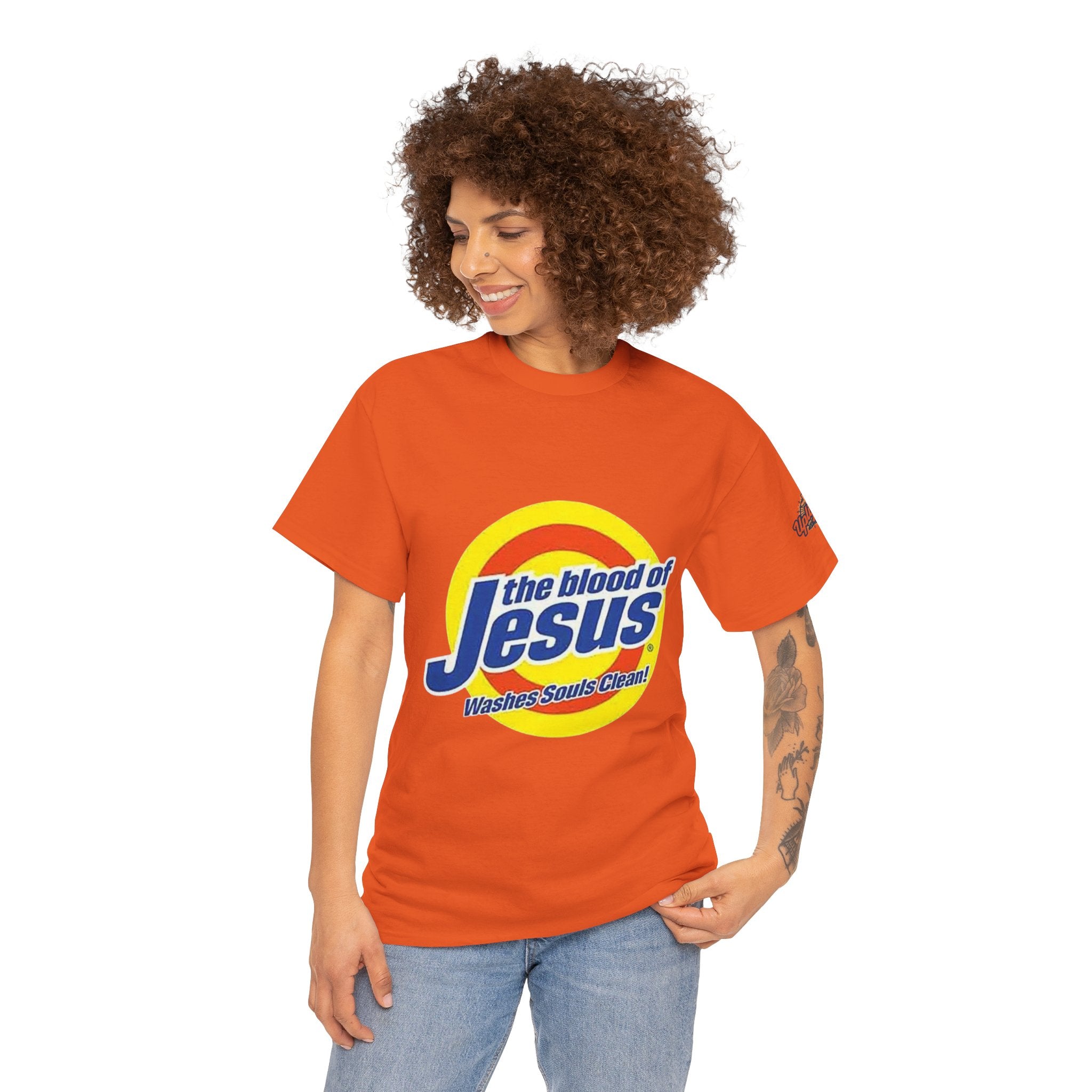 Blood of Jesus Washes Souls Clean T-shirt - Funny Tide Parody - Christian Faith T-shirt Printify