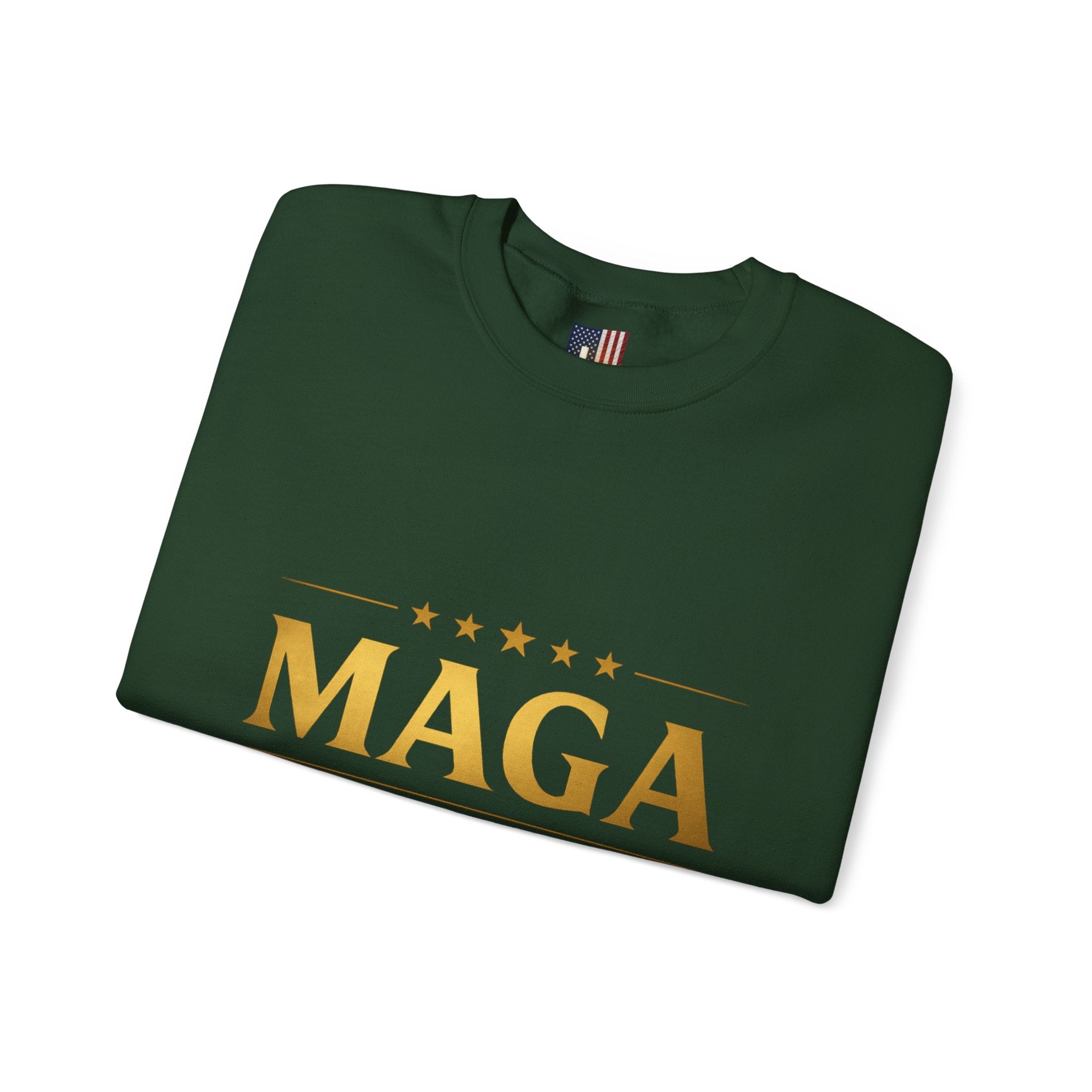 Sweatshirt — "MAGA Make America Godfearing Again" Gold Logo Crewneck Printify