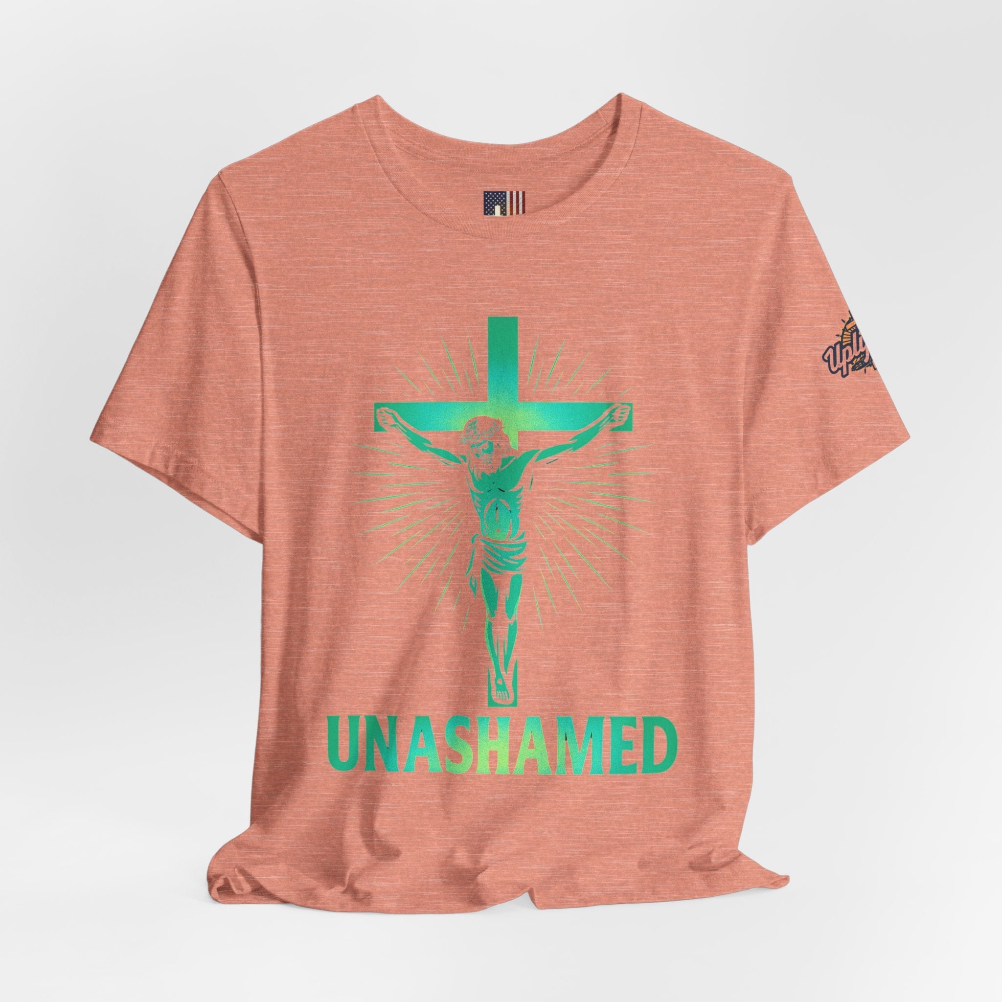 Unashamed T-shirt – Romans 1:16 Crucifixion Christian t-shirt for Bold Unwavering Faith Printify