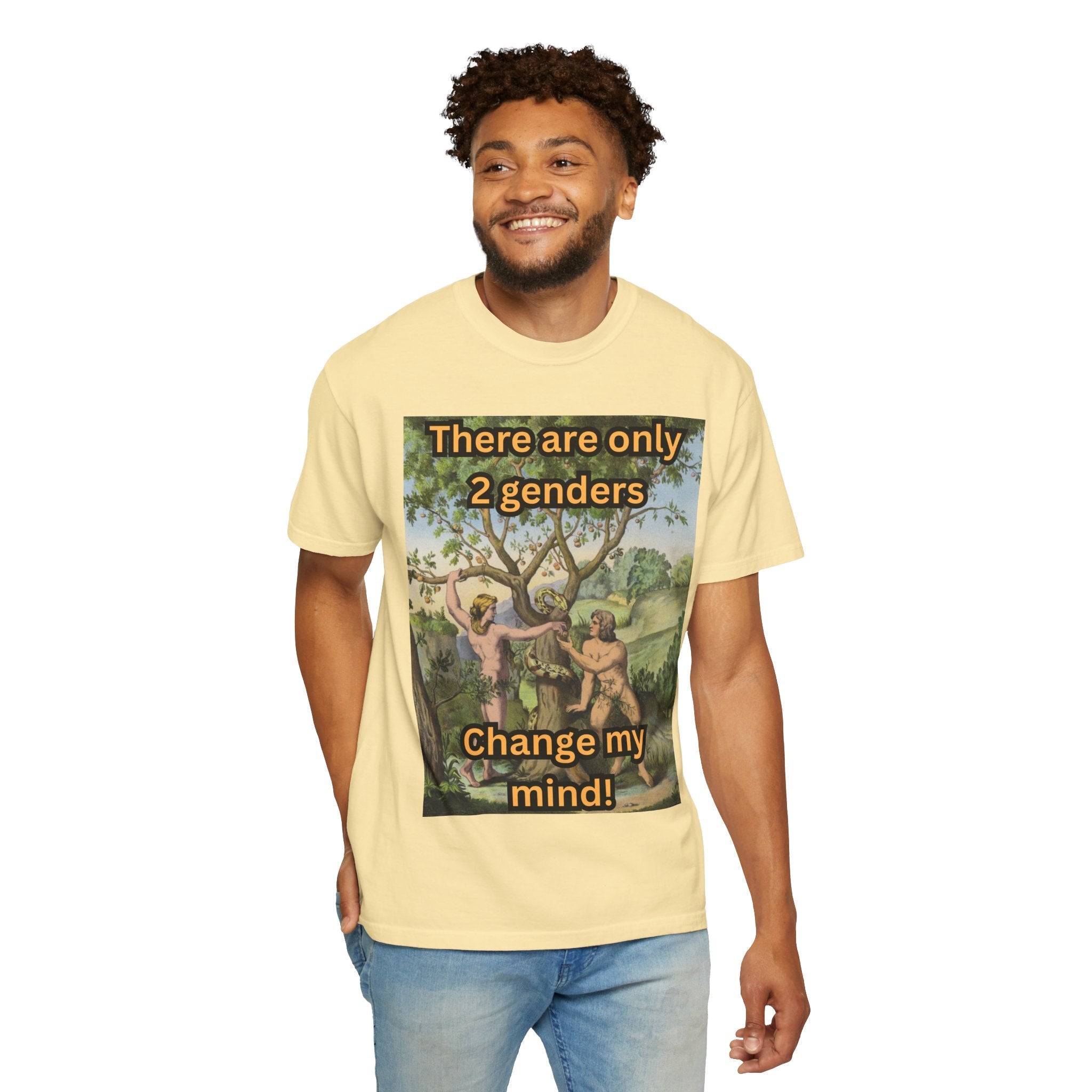 There Are Only 2 Genders T-Shirt – Adam & Eve Cross Christian Tee for Bold Faith Printify