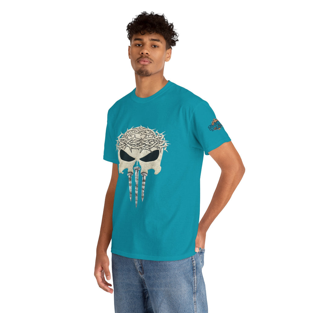 Christian Skull T-shirt - Crown of Thorns & Nails - Warrior Faith T-shirt Printify