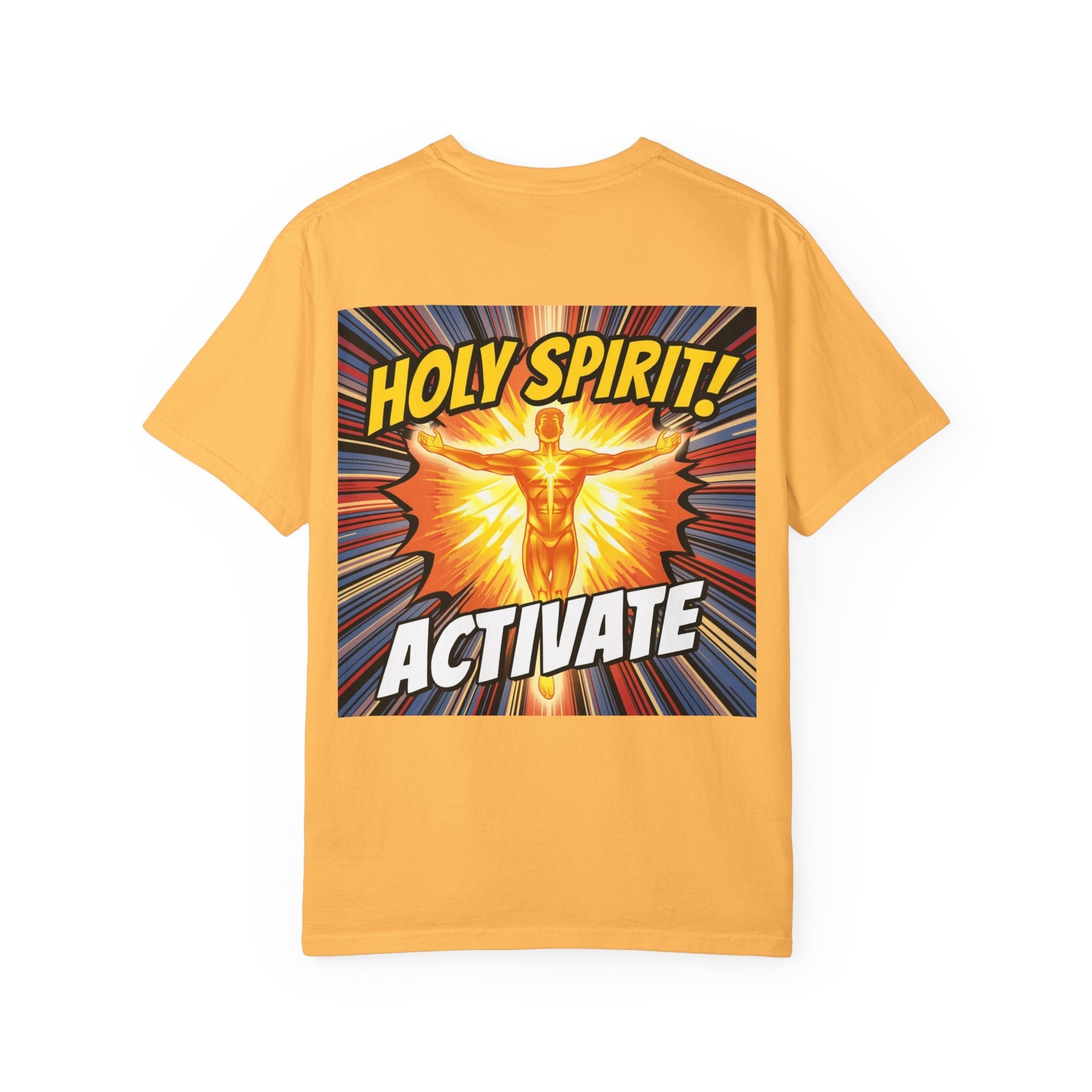 Holy Spirit Activate T-shirt – Superhero Christian T-shirt with Vibrant Power-Up Design for Faith-Fueled Boldness Printify