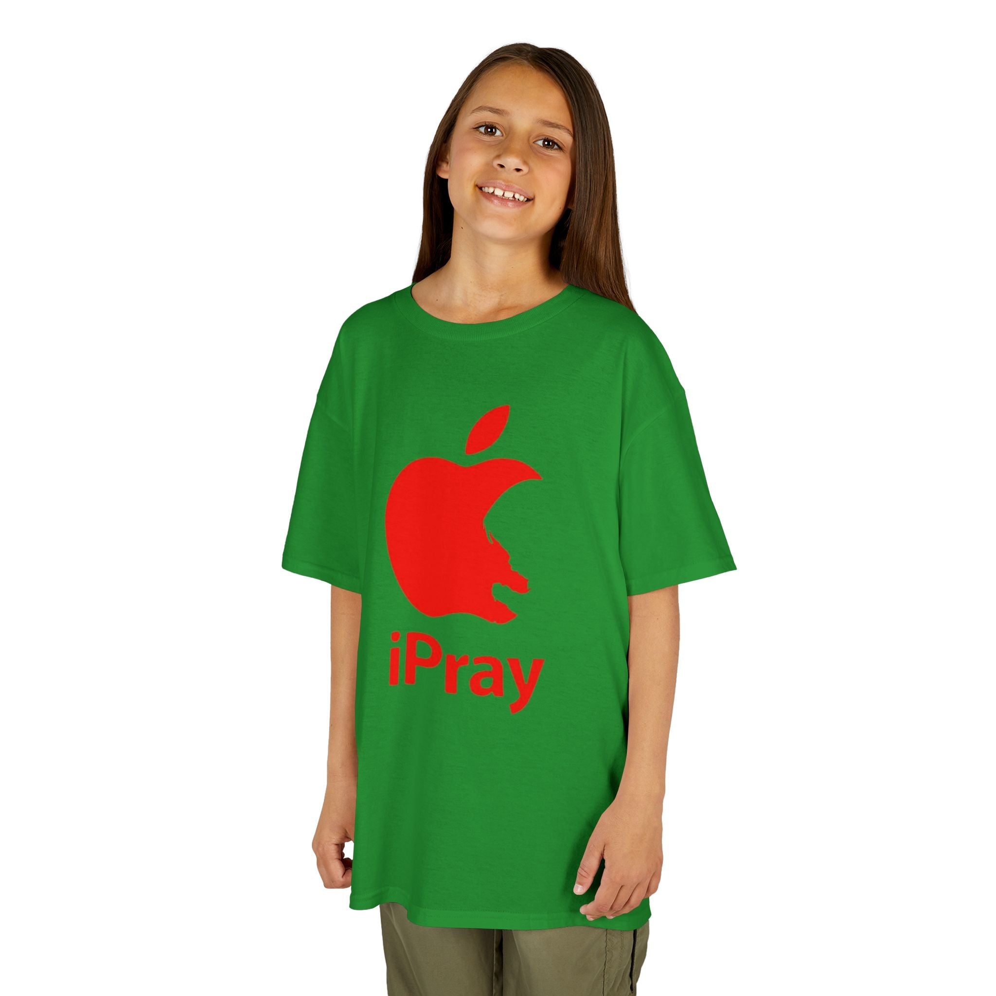 Kids Graphic Tee — Red iPray Logo Prayer Shirt for Children Printify