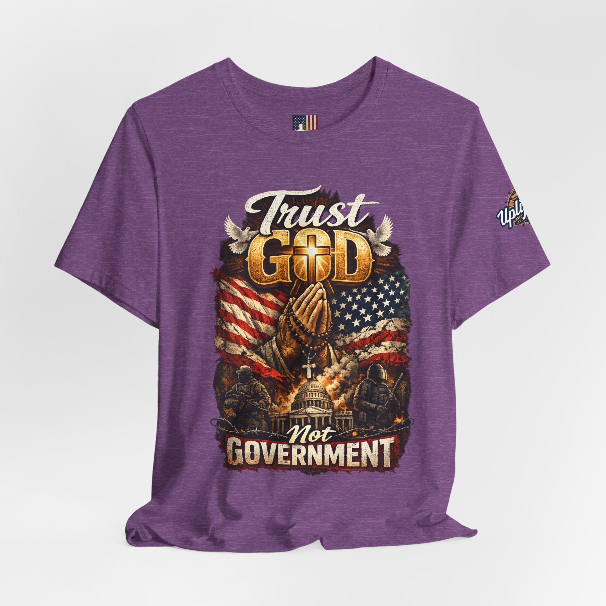 Trust God Not Government T-Shirt — Vintage Patriotic Christian Tee Printify