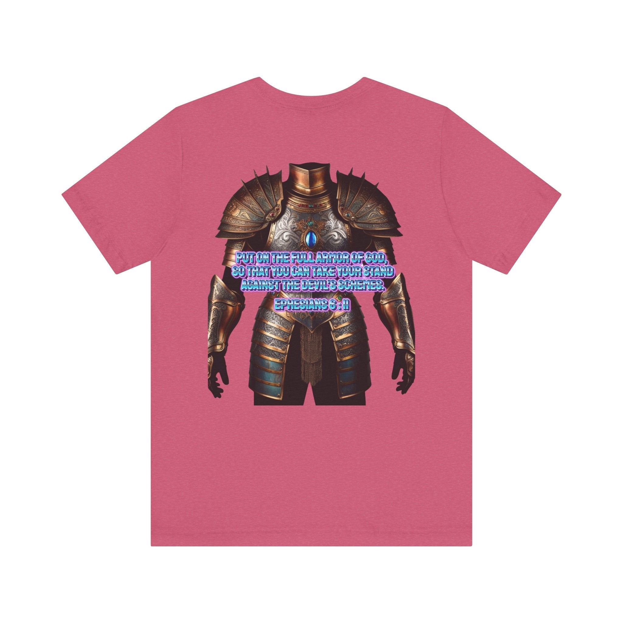 Religious Graphic Tee with Armor Of God Design Unisex Jersey Short Sleeve Tee Printify