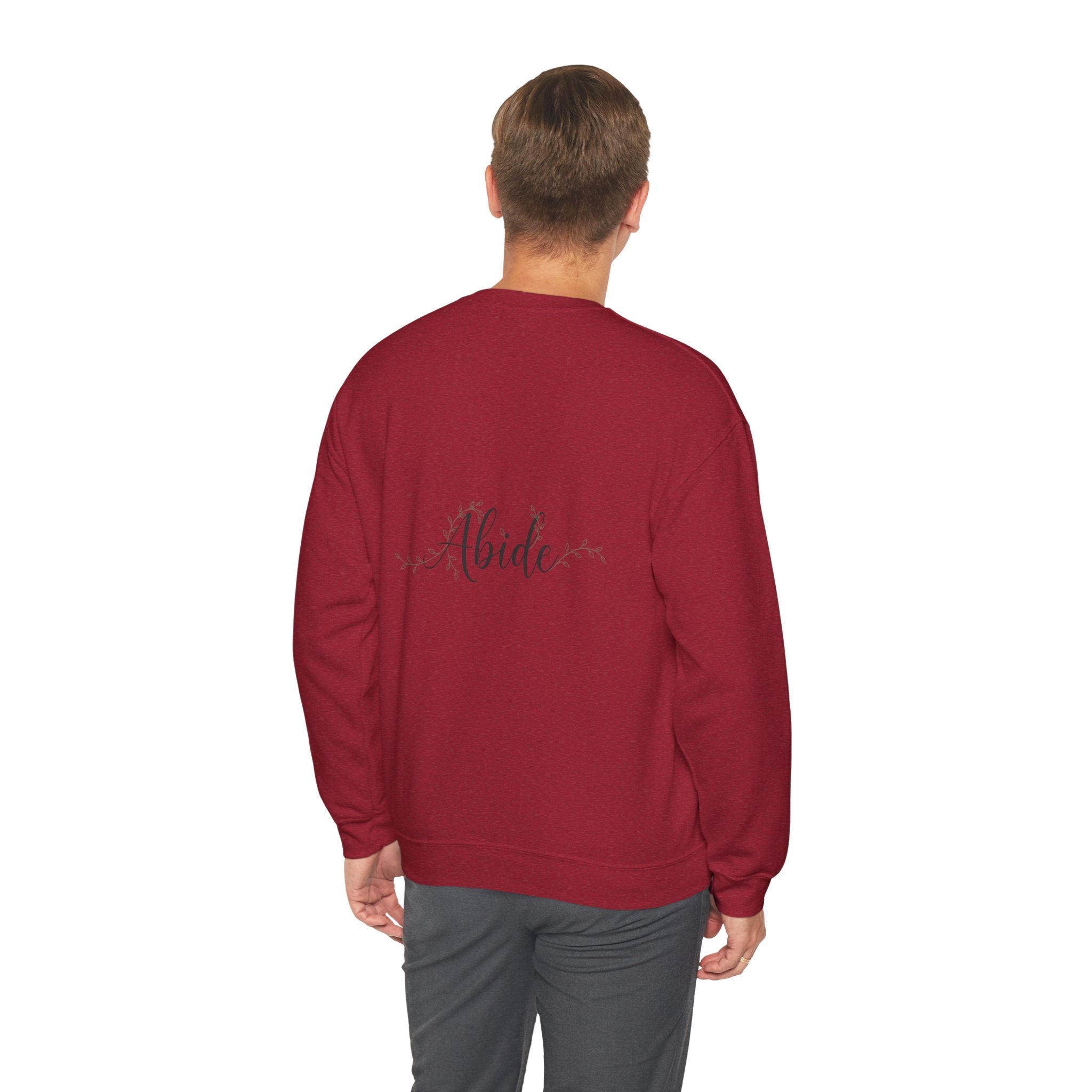 Abide Sweatshirt – Vine Wrapped John 15:5 Christian Sweatshirt for Cozy Devotion Printify