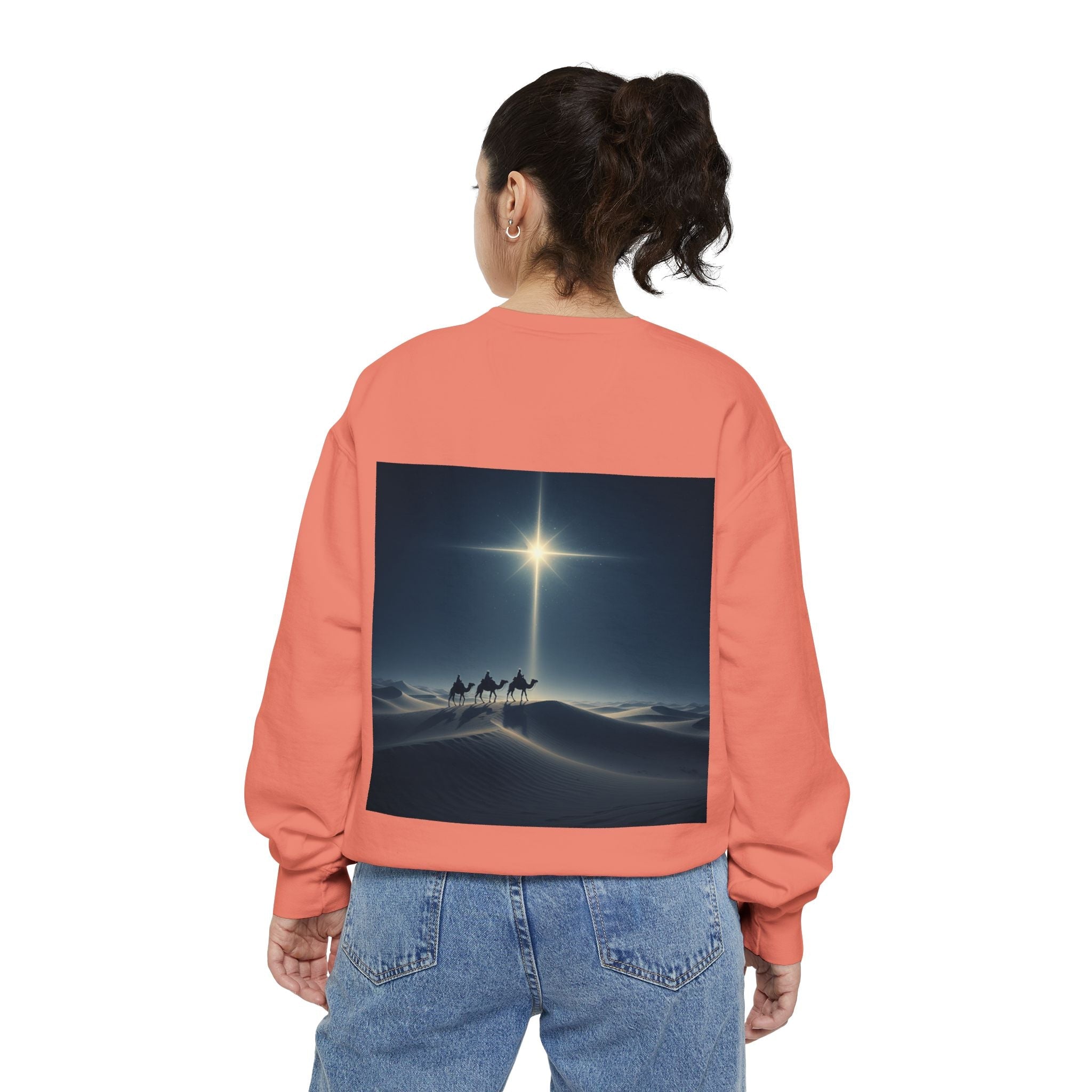 3 Wise Men Sweatshirt – Magi Camels Nativity Journey Christian Christmas Sweatshirt for Epiphany Faith & Holy Night Printify
