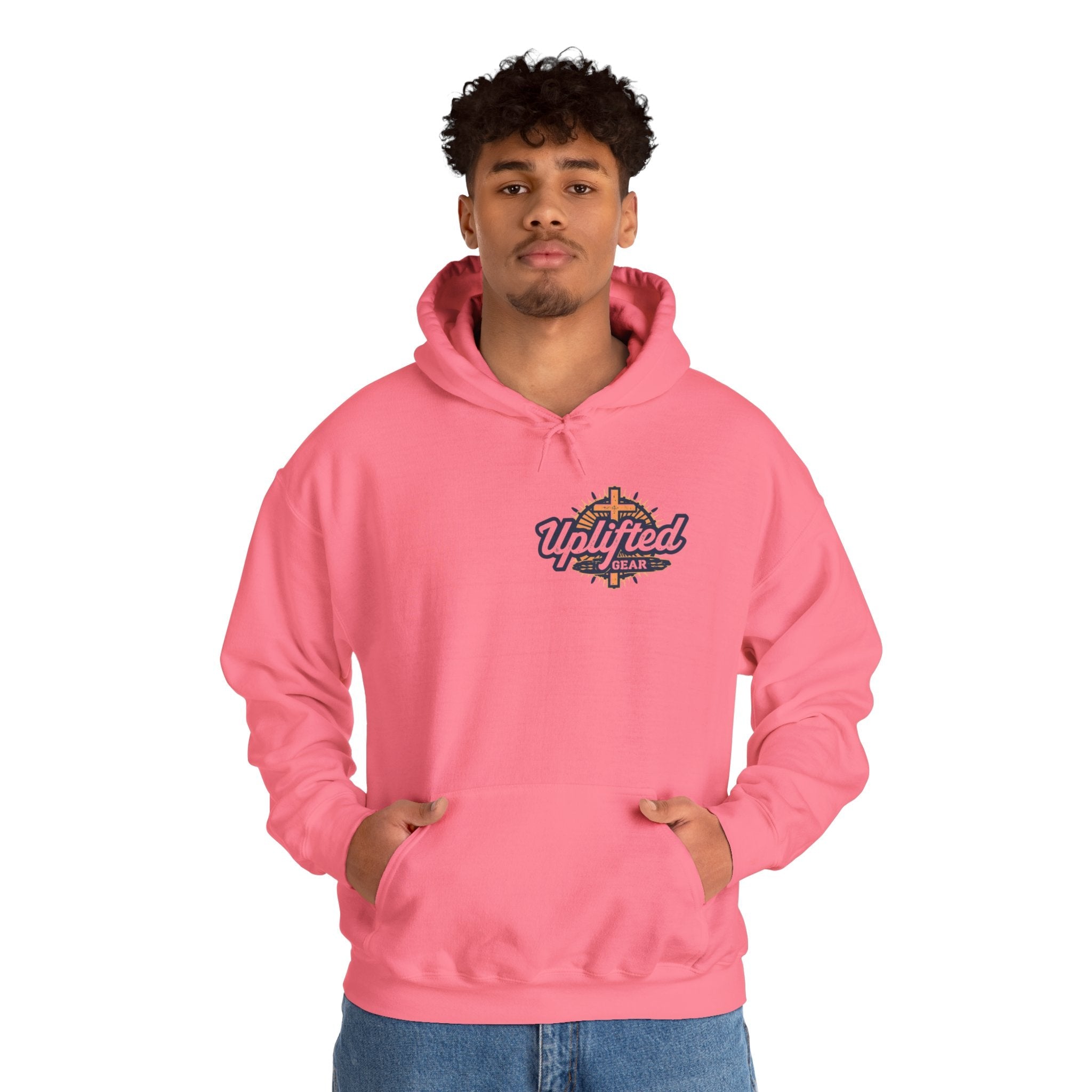 Walk by Faith Hoodie – Cross & Footprints Christian Hoodie for Cozy Inspiration Printify