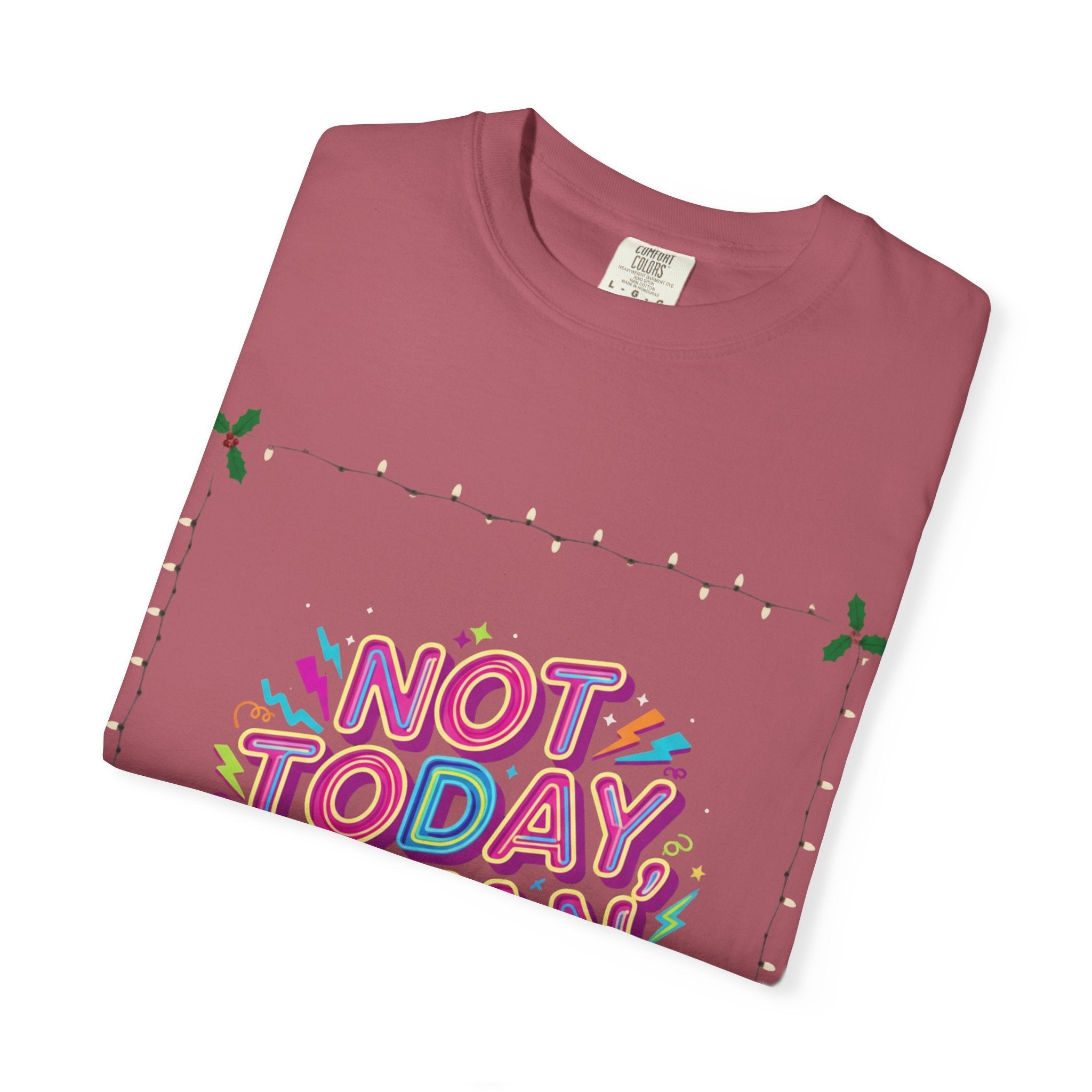 🔥 Not Today, Satan – Retro 90s Christian T-Shirt | Neon Faith Tee | Funky Cartoon Devil | Bold Bible Verse Shirt | Uplifted Gear Printify