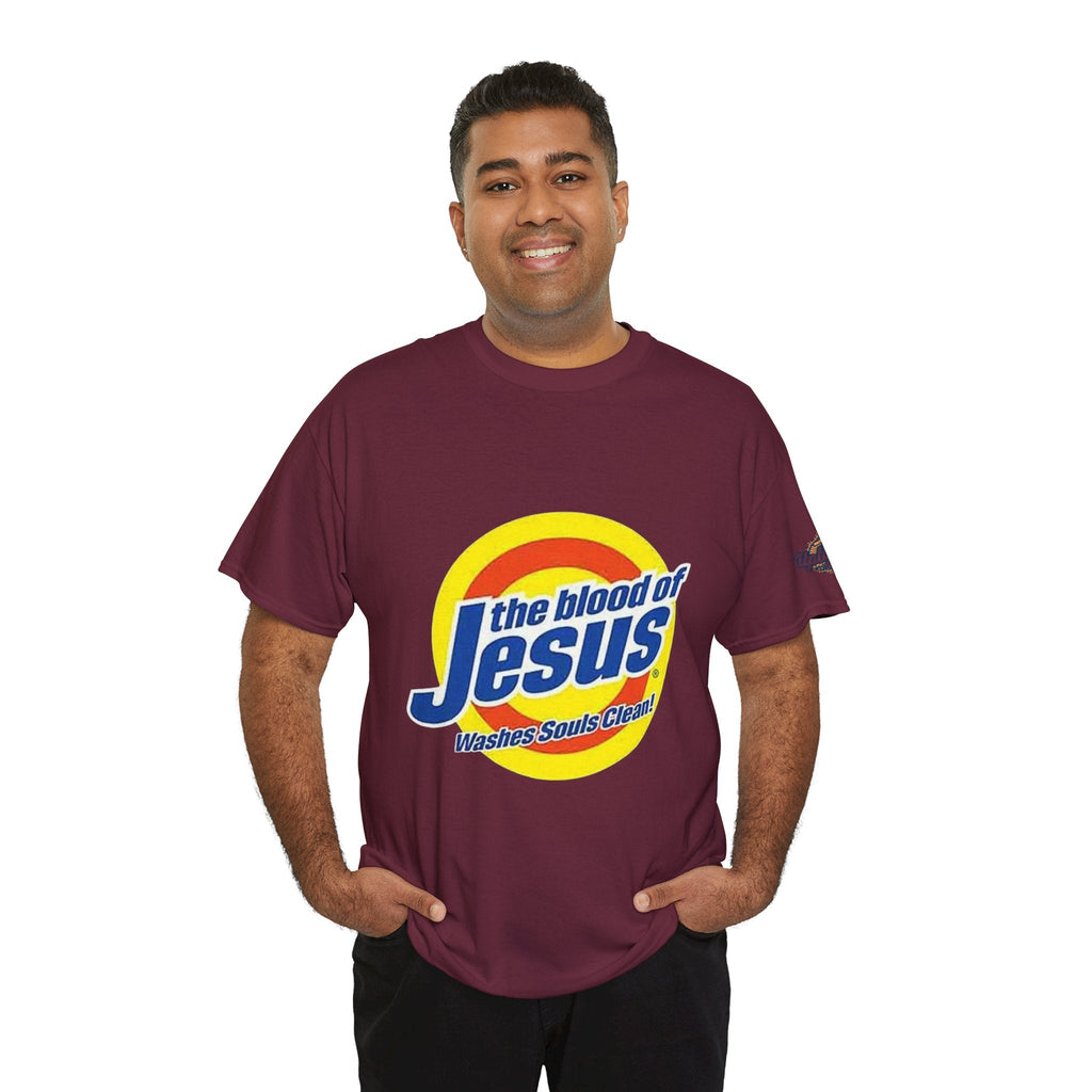 Blood of Jesus Washes Souls Clean T-shirt - Funny Tide Parody - Christian Faith T-shirt Printify