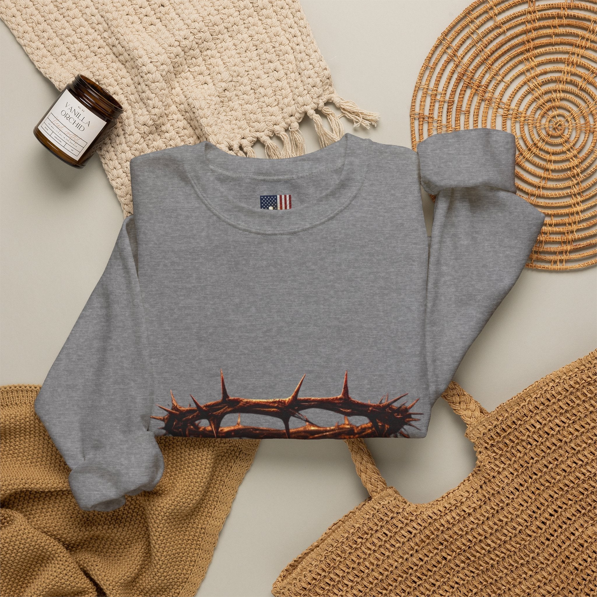 It Is Finished Crown of Thorns Sweatshirt — Christian John 19:30 Faith Sweatshirt Printify