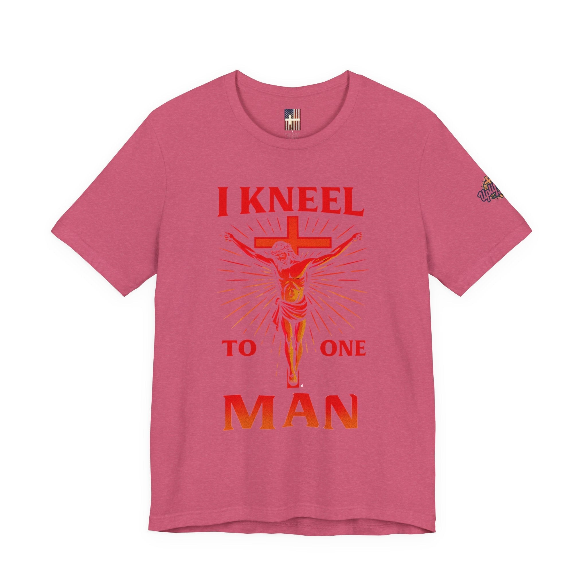I Kneel to One Man T-shirt – Crucifixion Christian T-shirt for Unashamed Devotion & Bold Faith Printify